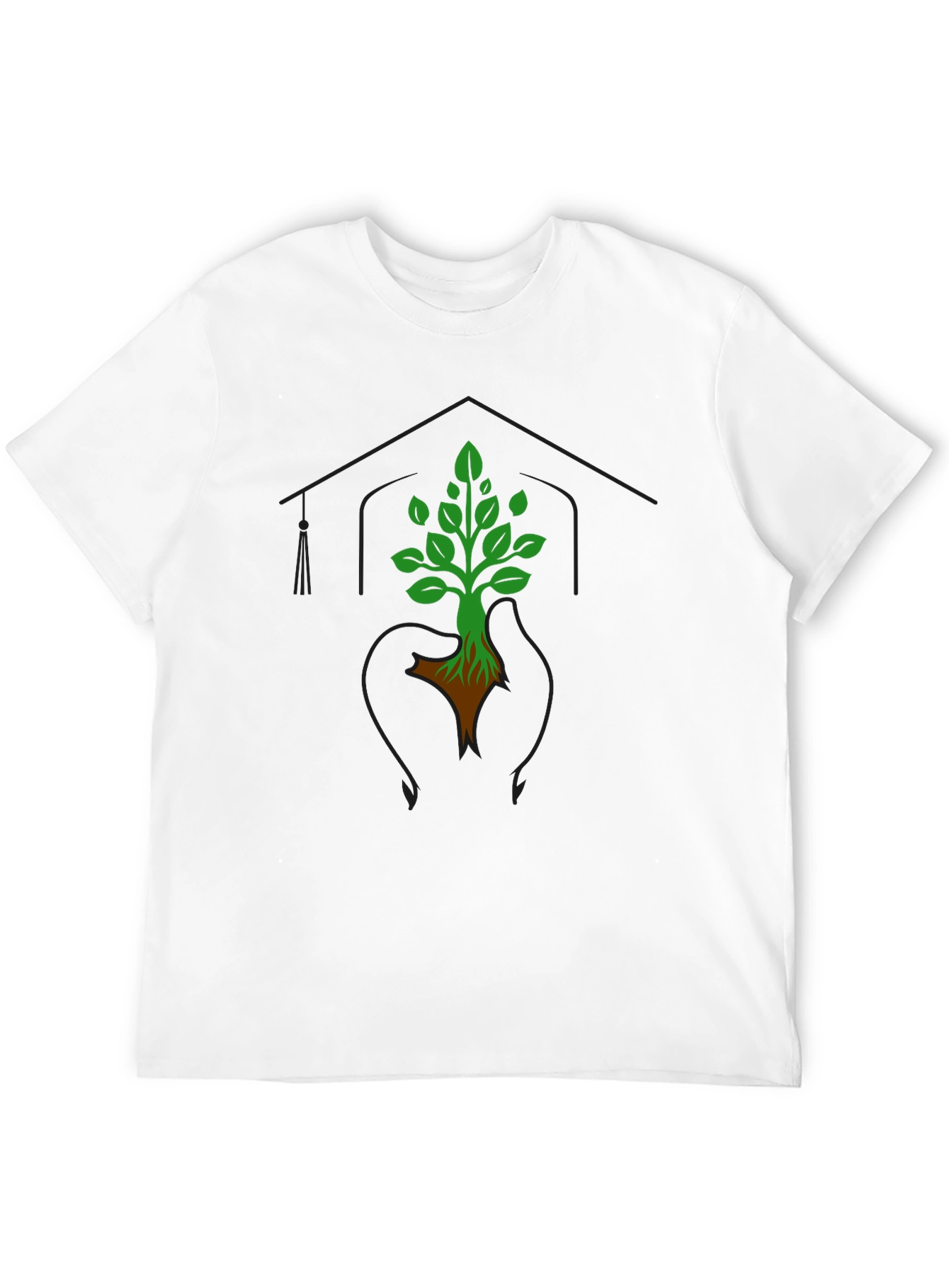 Black Eco-Friendly Tree Graphic Tee - Nature Advocate Shirt view 12