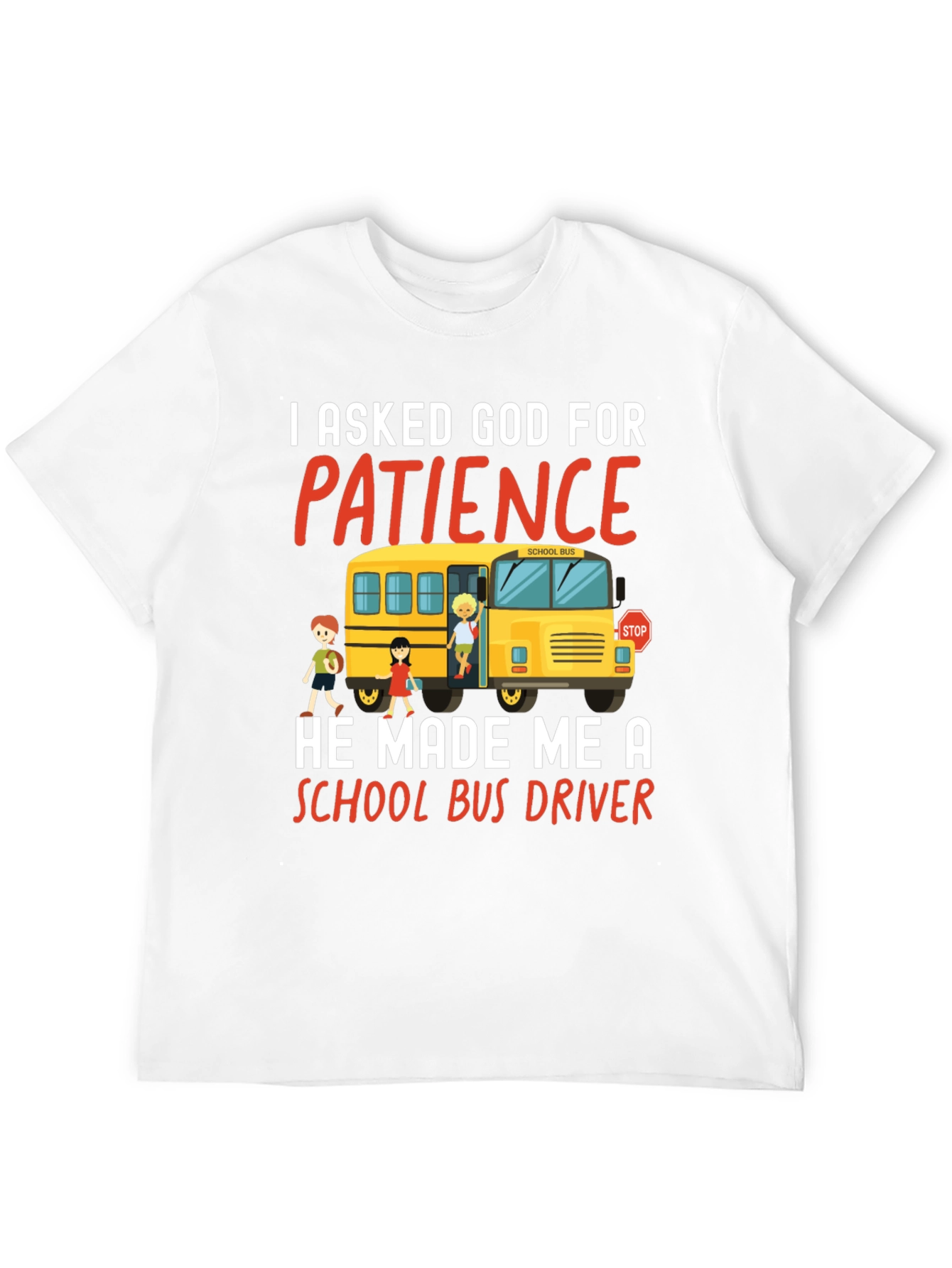 Black School Bus Driver T-Shirt - Patience Graphic Tee view 12