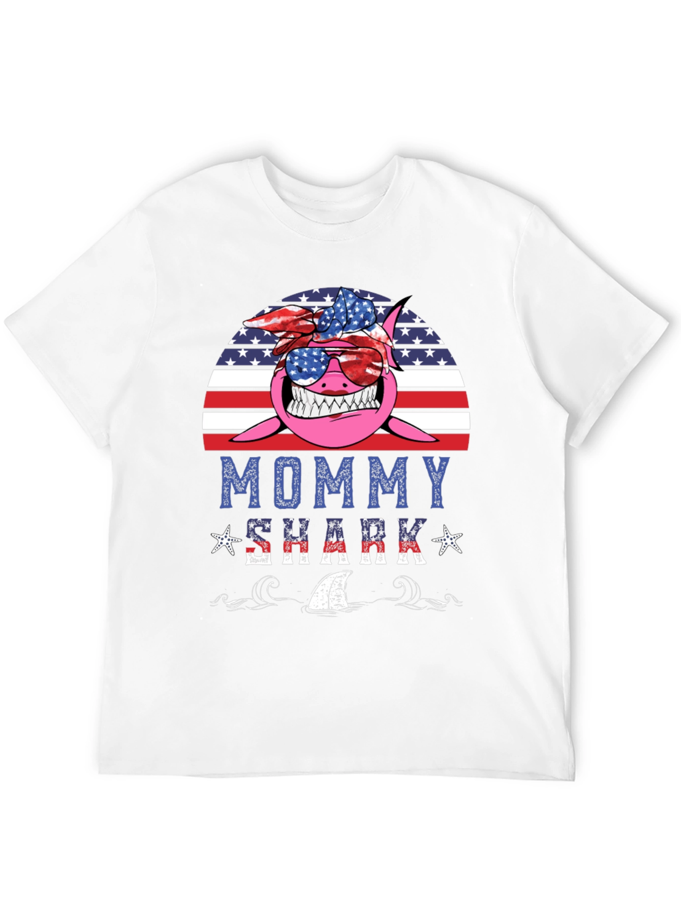 Black Mommy Shark USA Graphic Tee view 12