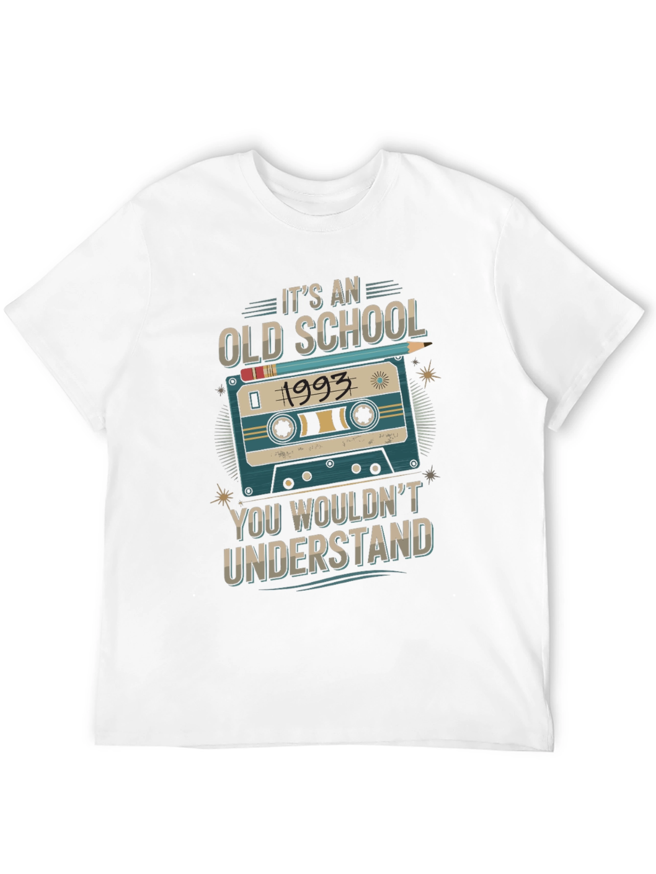 Black Old School 1993 Cassette Tape T-Shirt view 12
