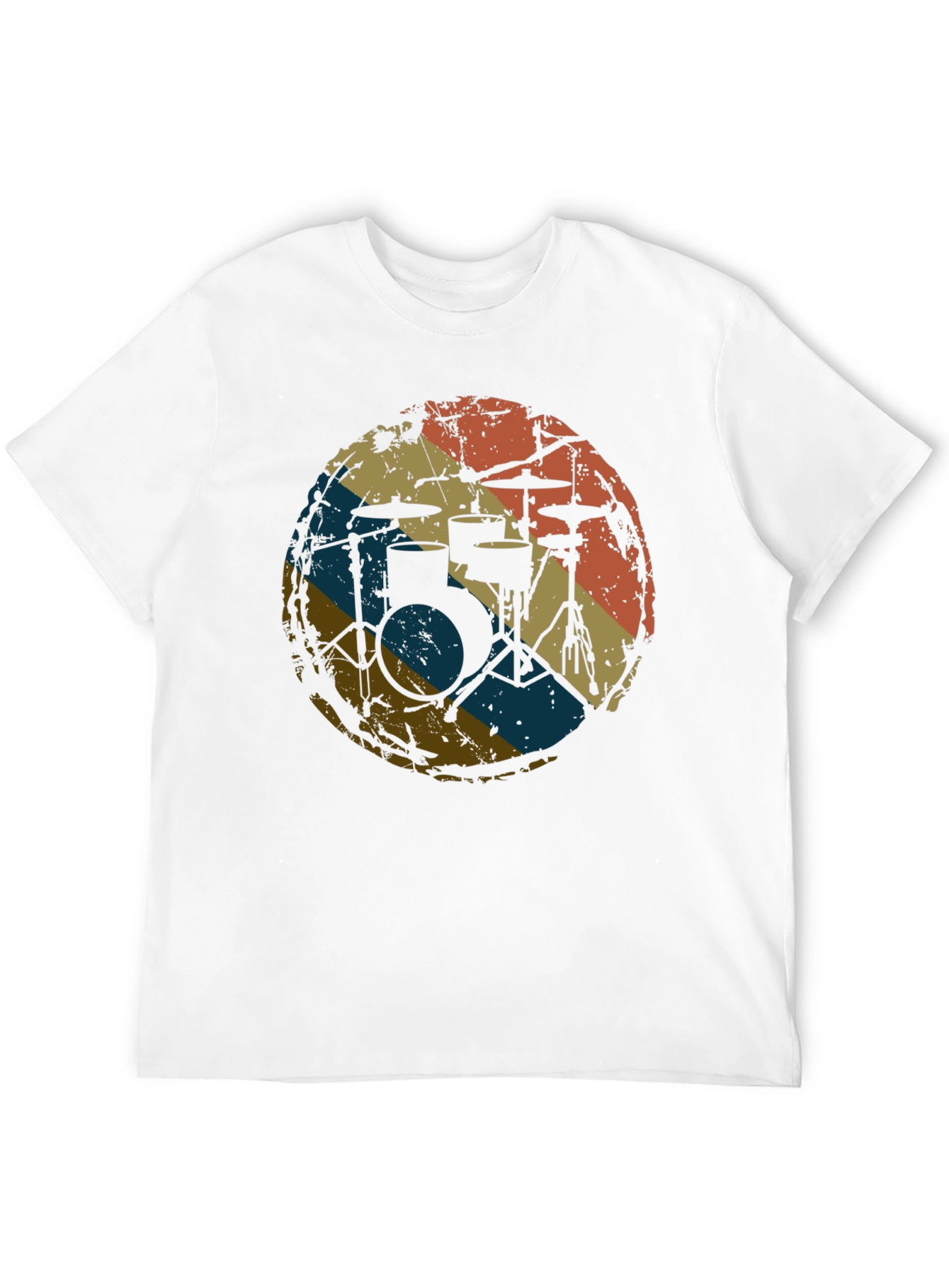 Black Vintage Drum Kit T-Shirt - Retro Style Music Tee view 12