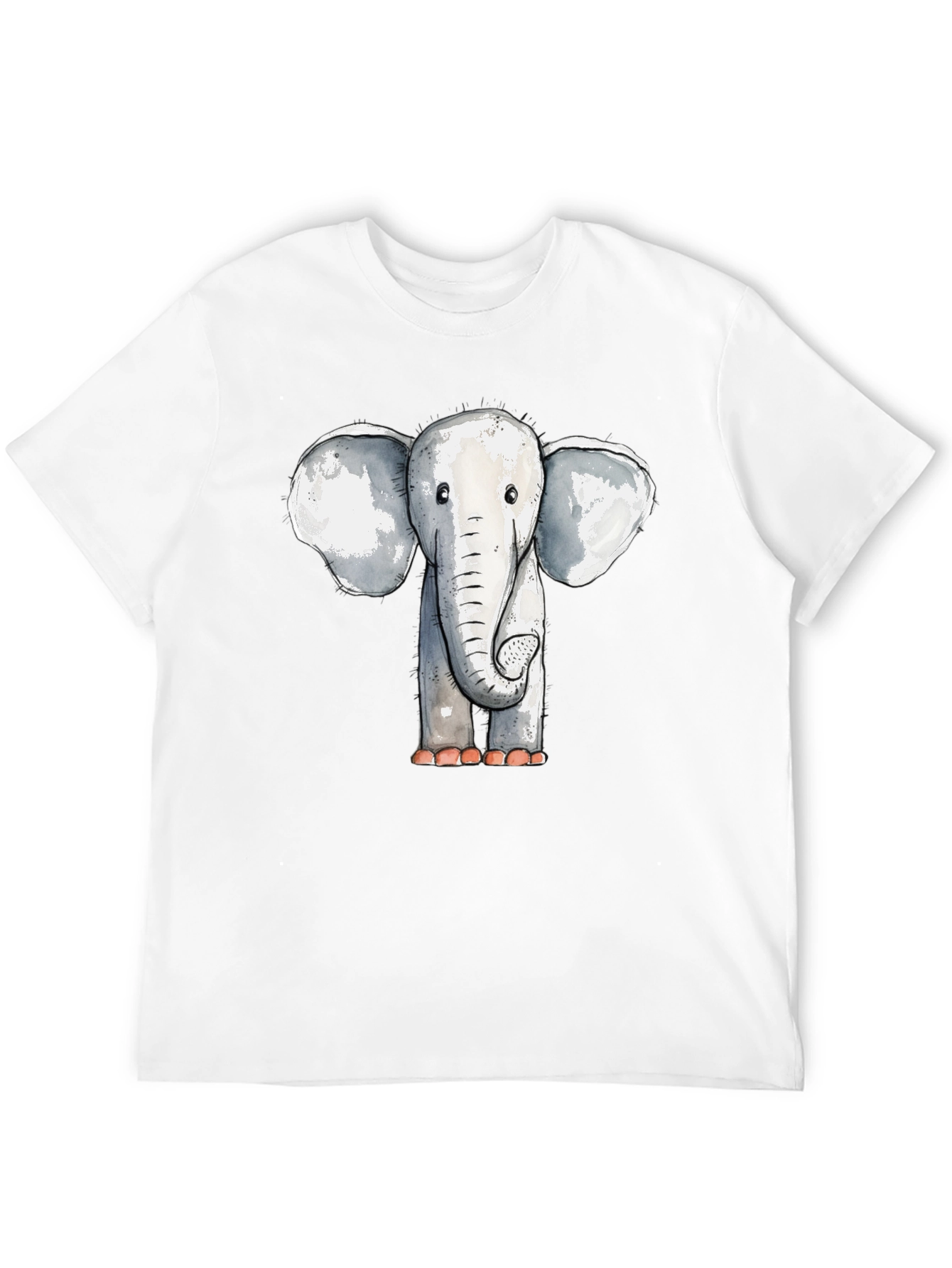 Black Cute Elephant Graphic Tee - Unisex Black T-Shirt view 12