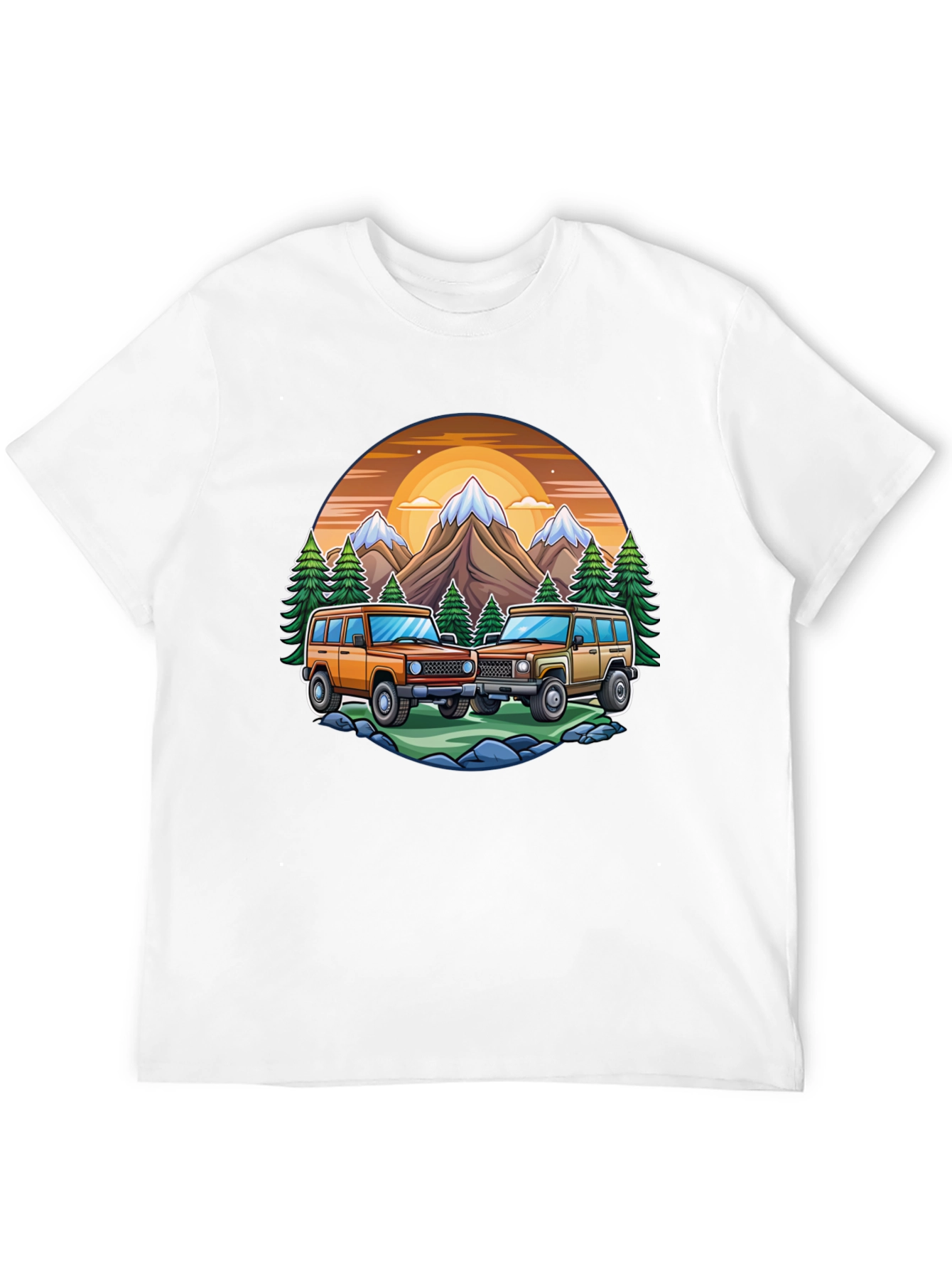 Black Off-Road Adventure T-Shirt - Mountain Scene view 12