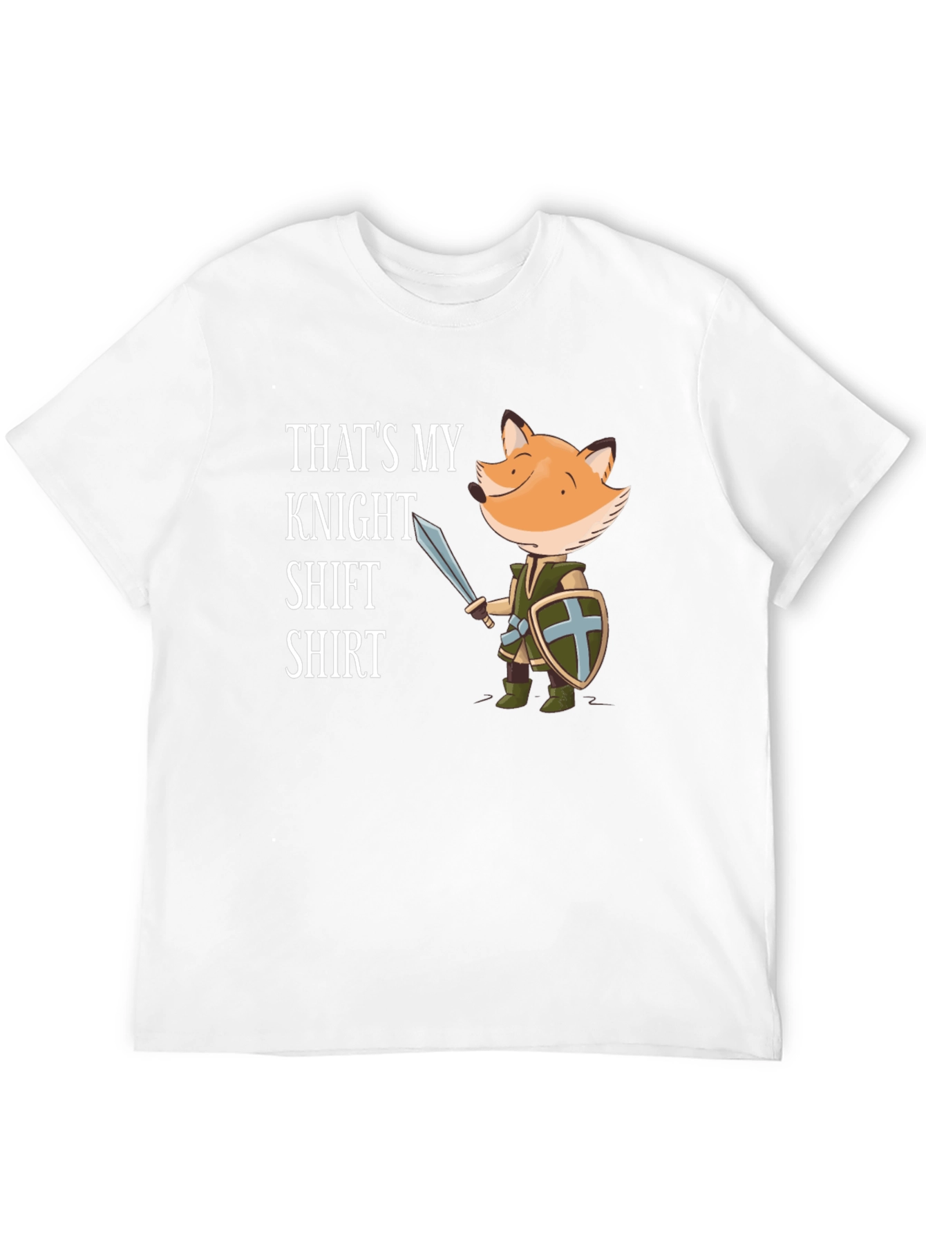Black Funny Fox Knight T-Shirt - "That's My Knight Shift Shirt" view 12