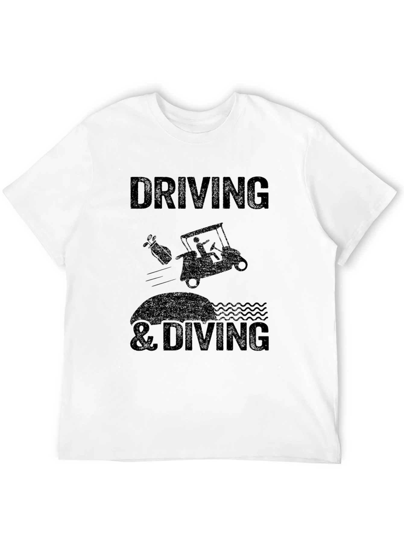 Black Driving & Diving Graphic Tee - Golf Humor T-Shirt view 12