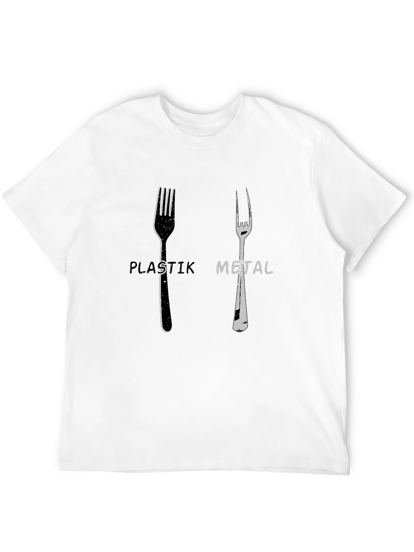 Black Plastik Metal Forks Graphic Tee - Quirky Design view 12