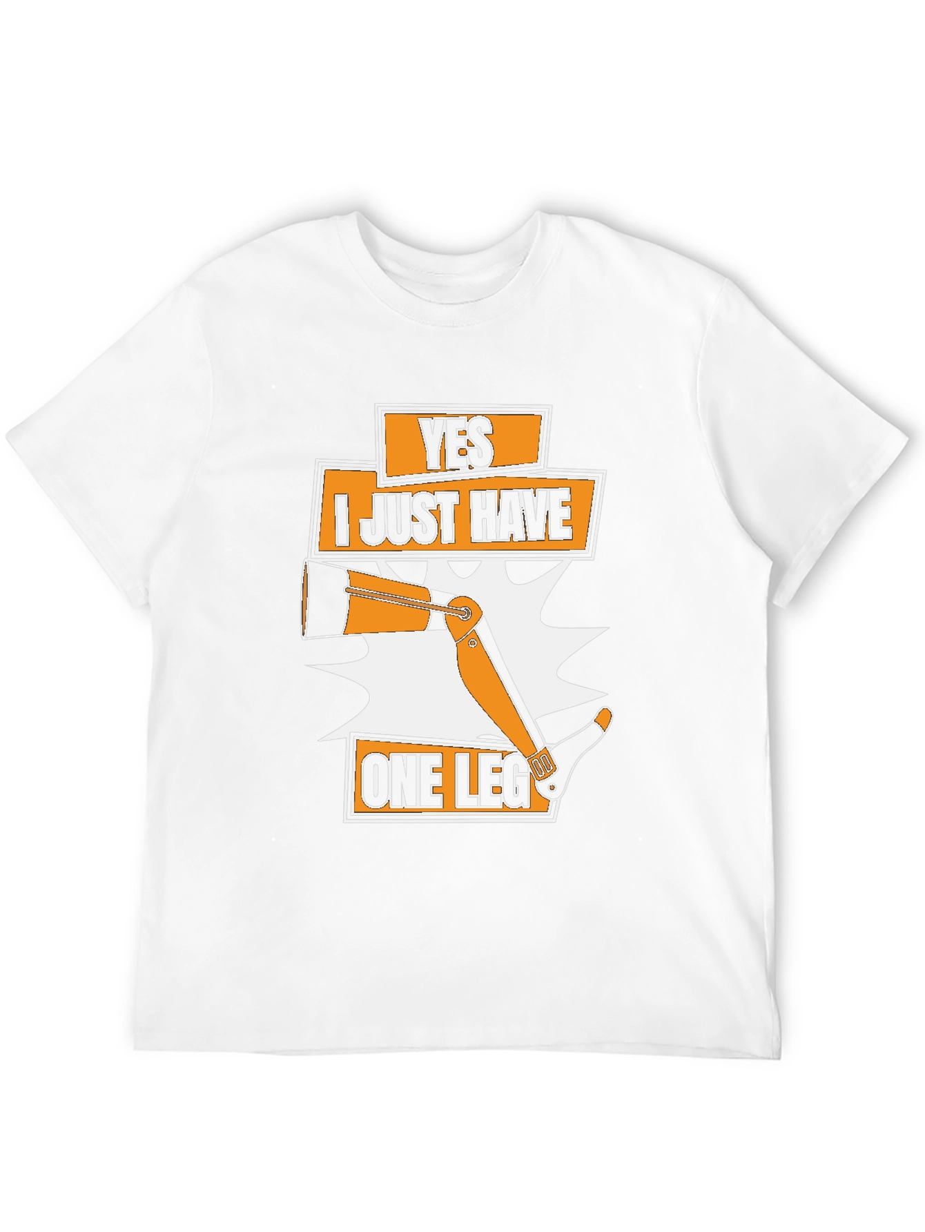 Black Humorous One Leg T-Shirt: Yes, I Just Have One Leg view 12
