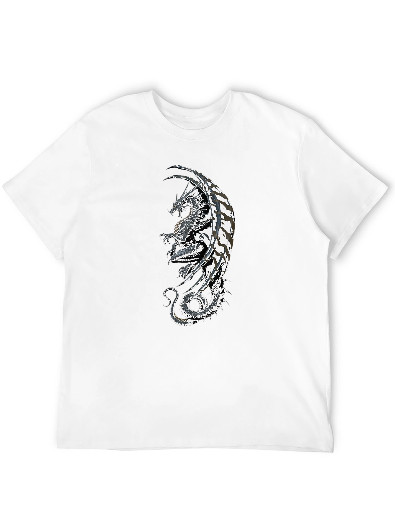Black Dragon Graphic Black T-Shirt - Fantasy Style view 12