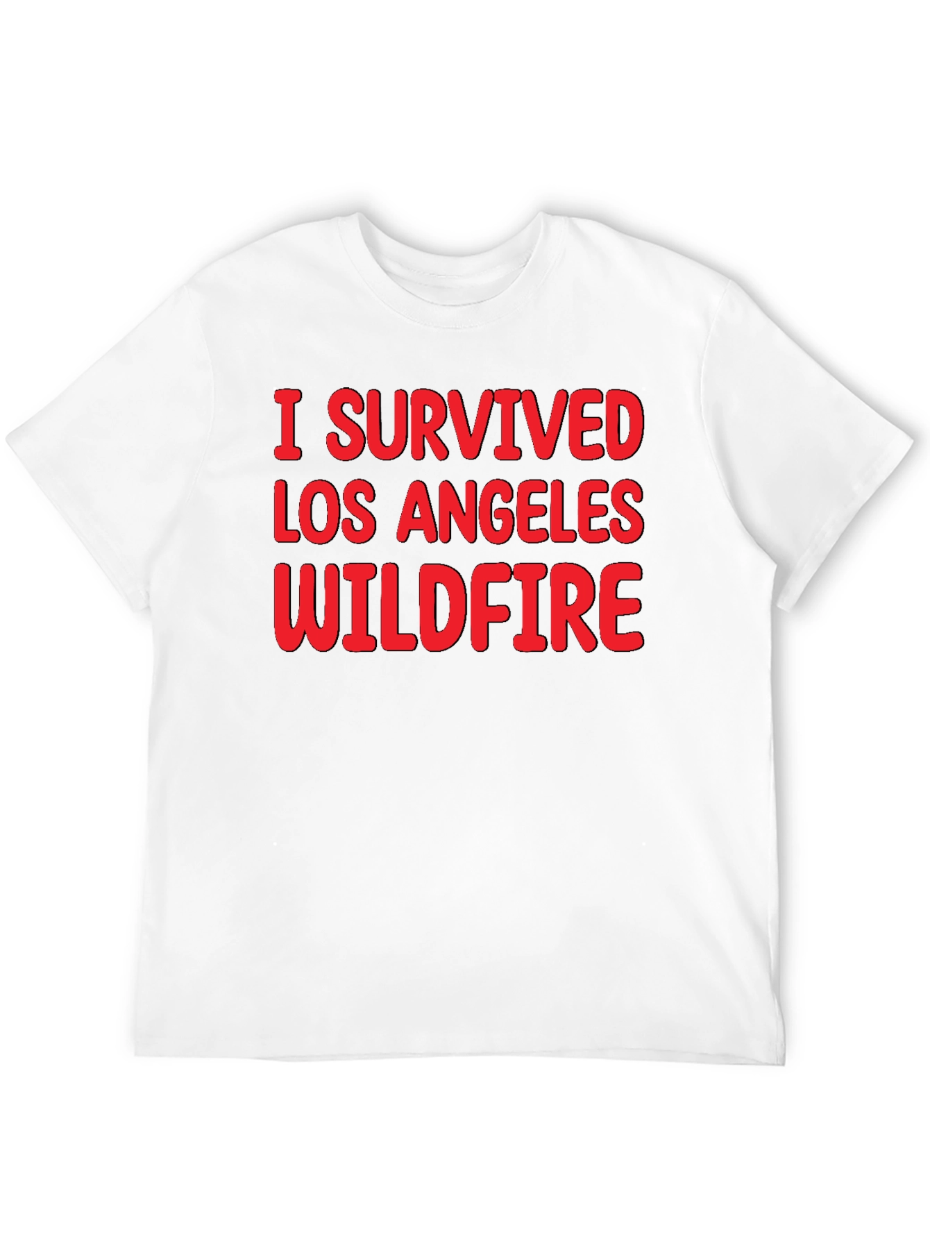 Black I Survived LA Wildfire Black T-Shirt view 12