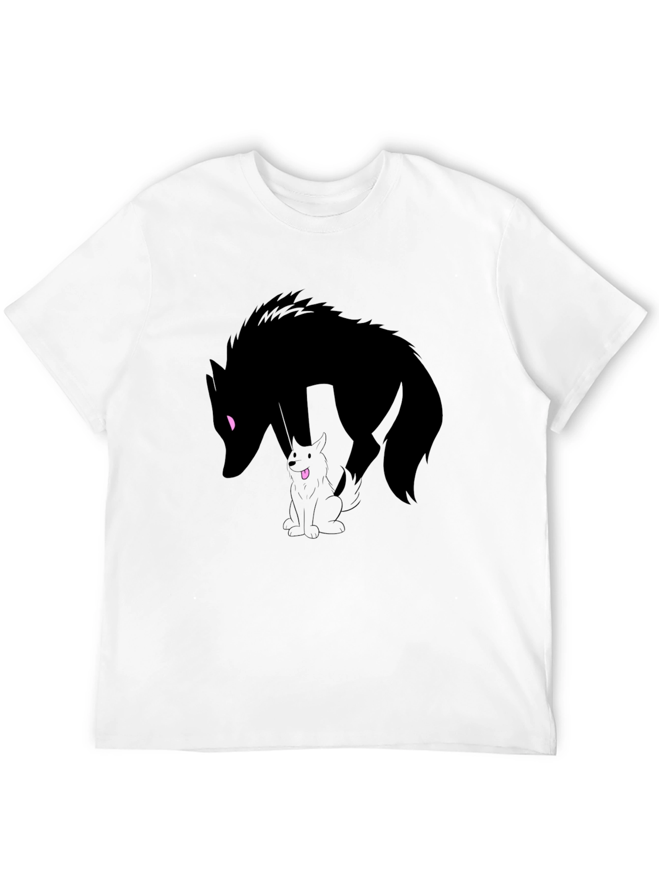 Black Wolf Silhouette Graphic Tee - Black Cotton T-Shirt view 12