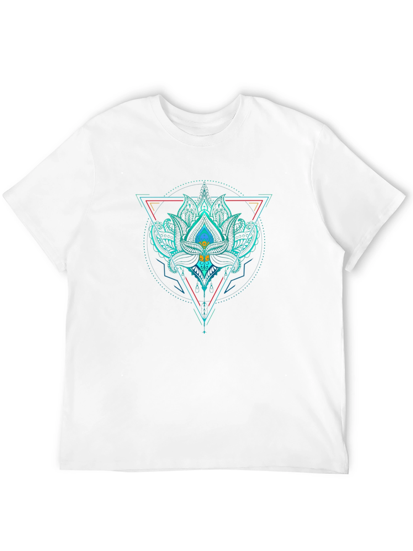 Geometric Lotus T-Shirt - Black - 12