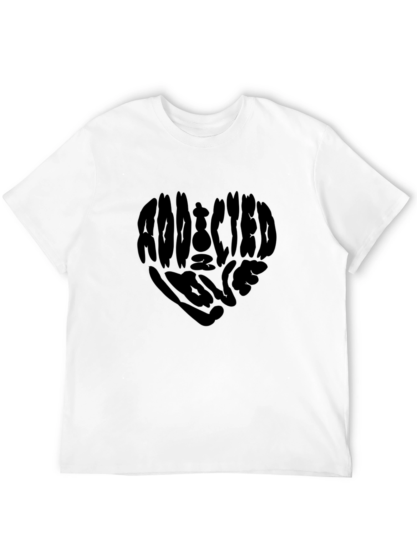 Black Addicted to Love T-Shirt - Heart Graphic Tee view 12