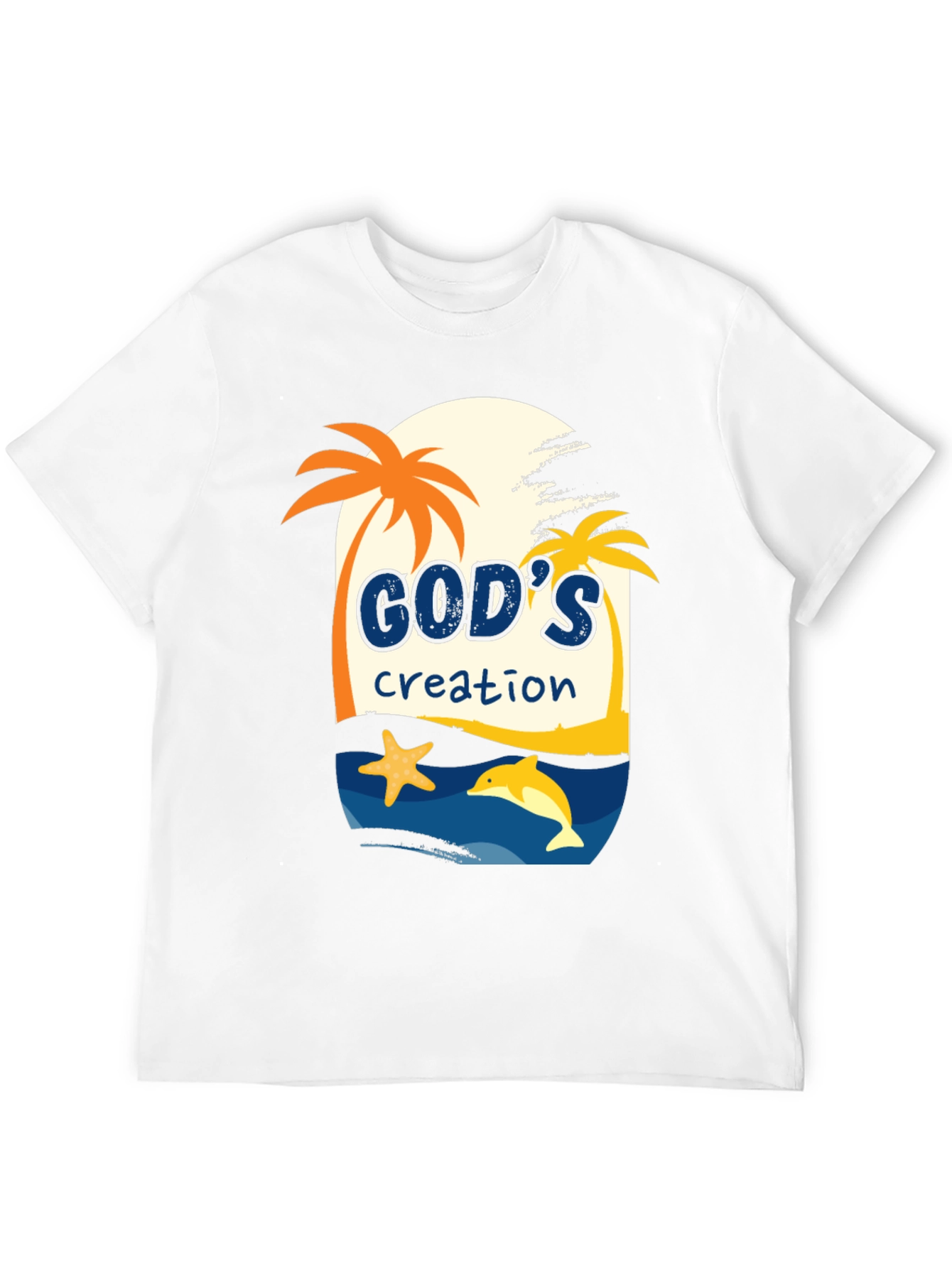 Black God's Creation Graphic Tee - Beach Theme T-Shirt view 12