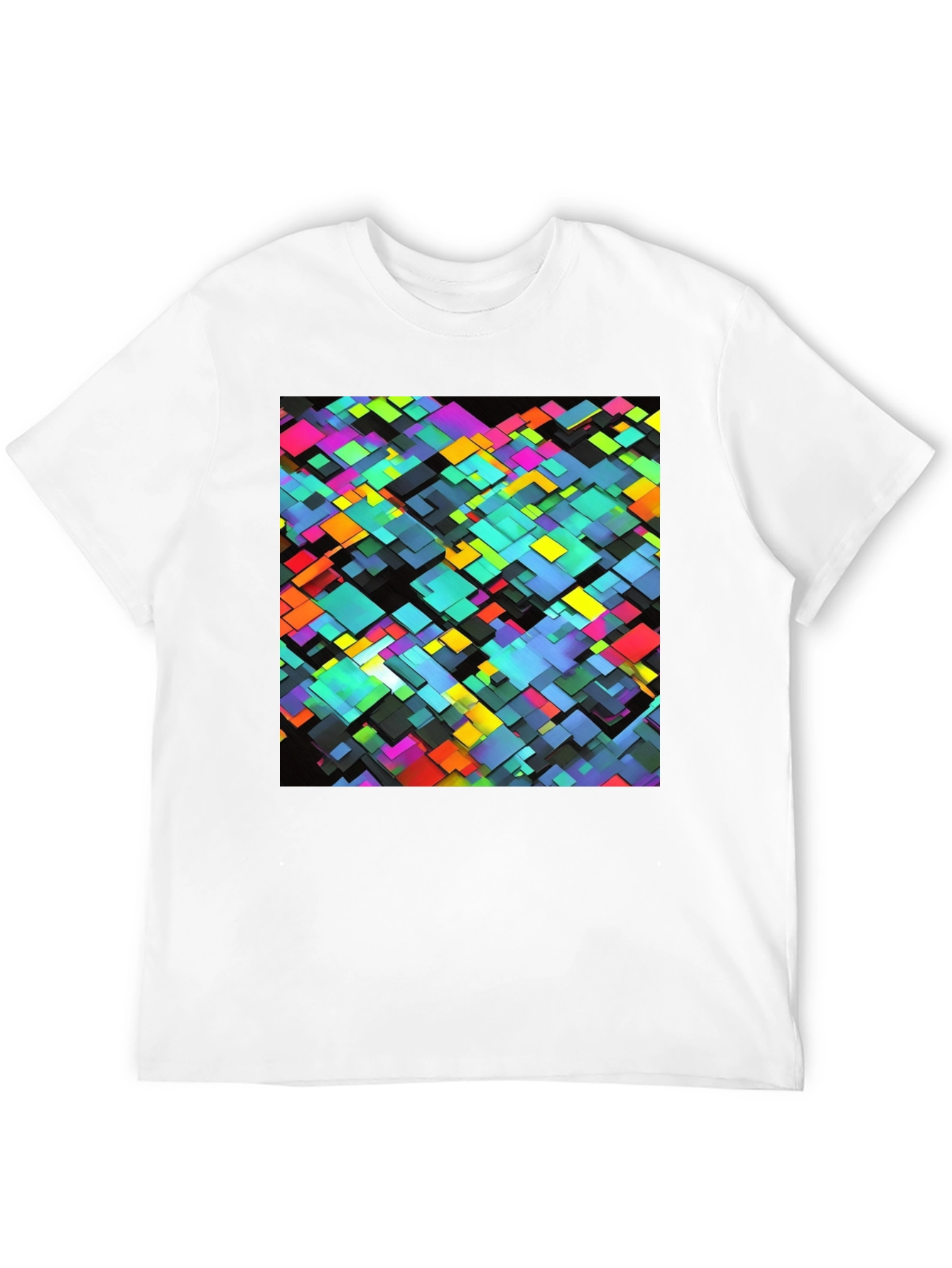 Geometric Block Print Black T-Shirt - 12