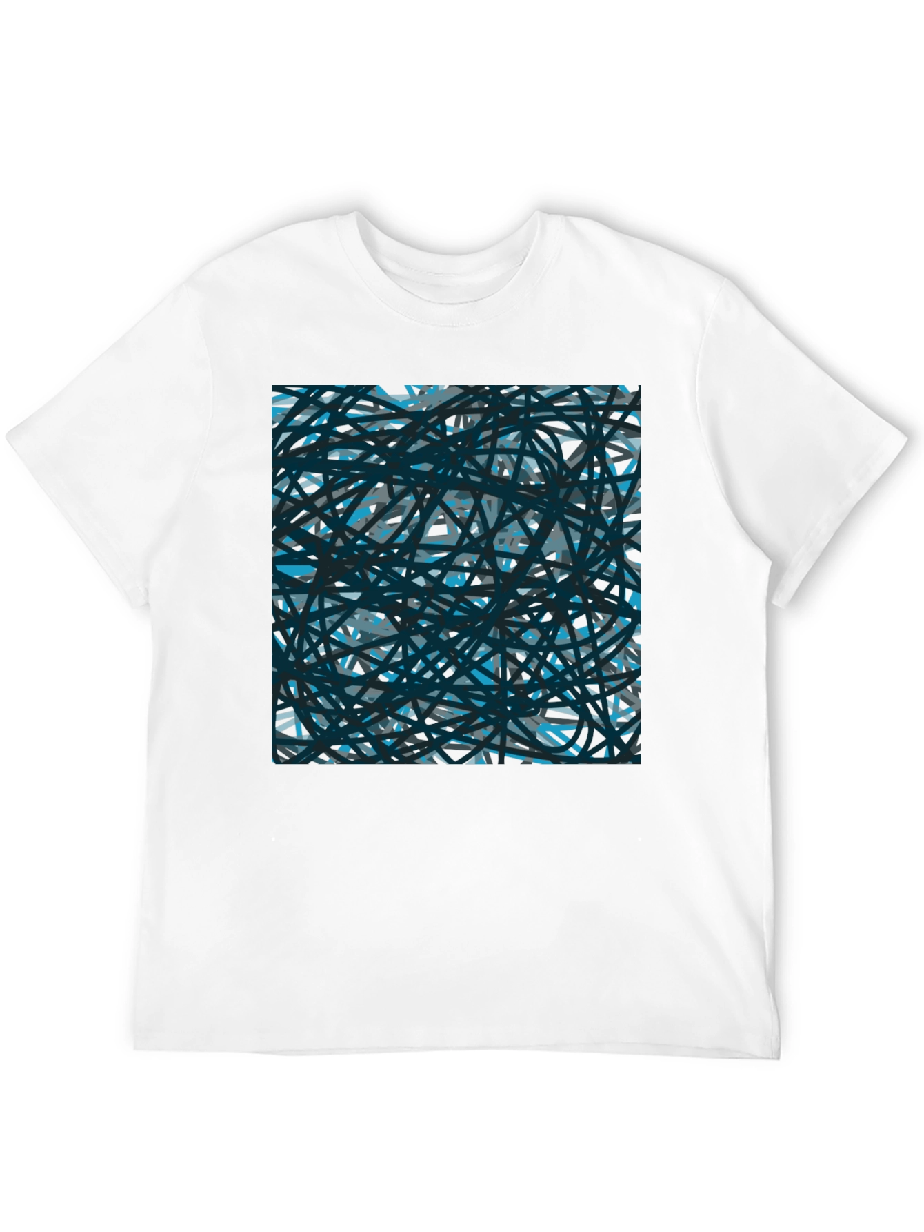 Black Abstract Lines Black T-Shirt view 12