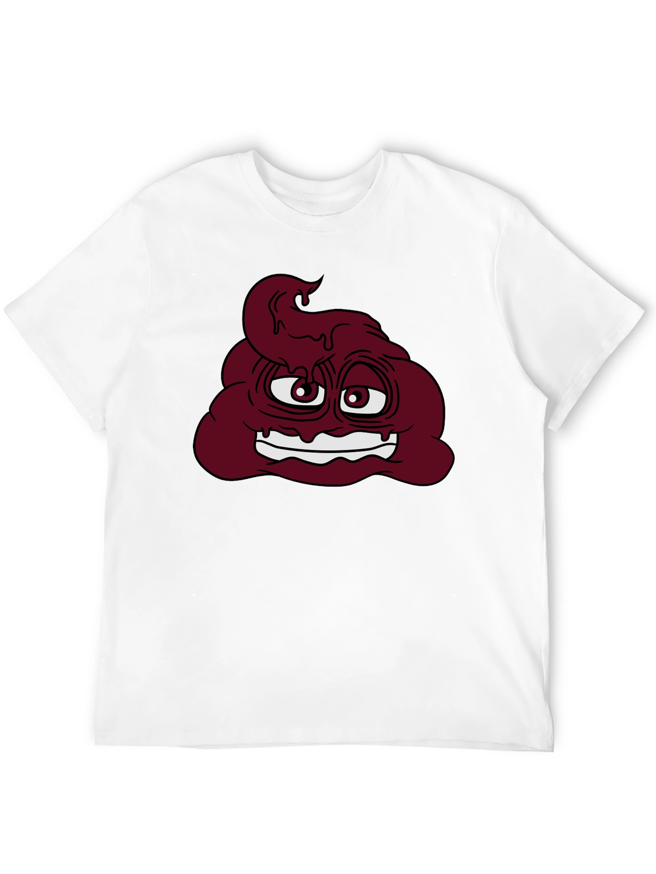 Black Funny Poop Emoji Graphic T-Shirt - Black view 12