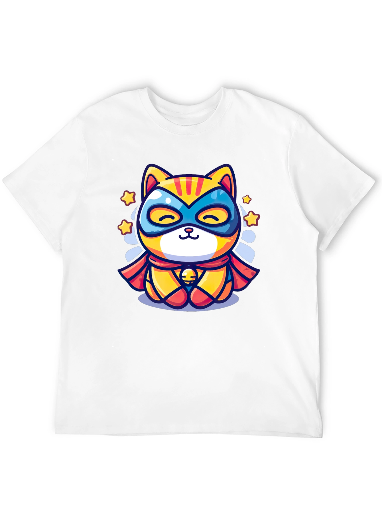 Black Superhero Cat Graphic T-Shirt - Cool Design view 12