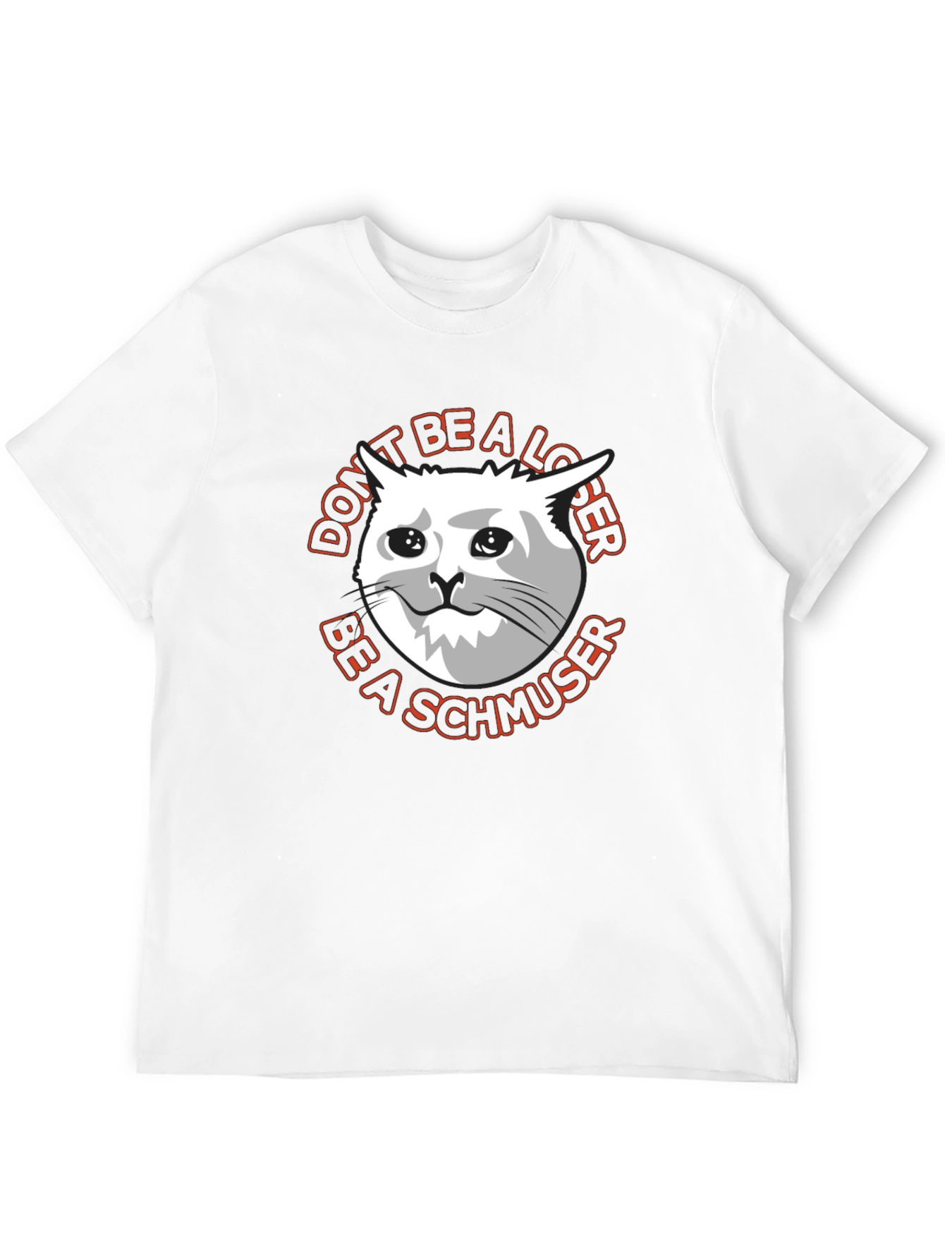 Black Don't Be a Loser Cat Meme Graphic T-Shirt view 12