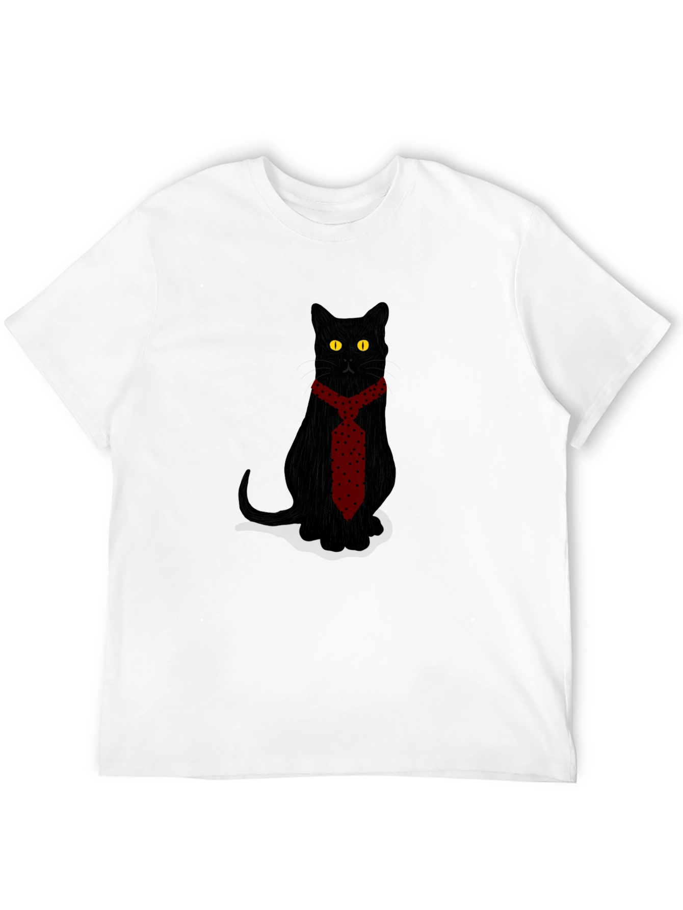 Black Black Cat in Tie Graphic Tee - Men's Fashion view 12