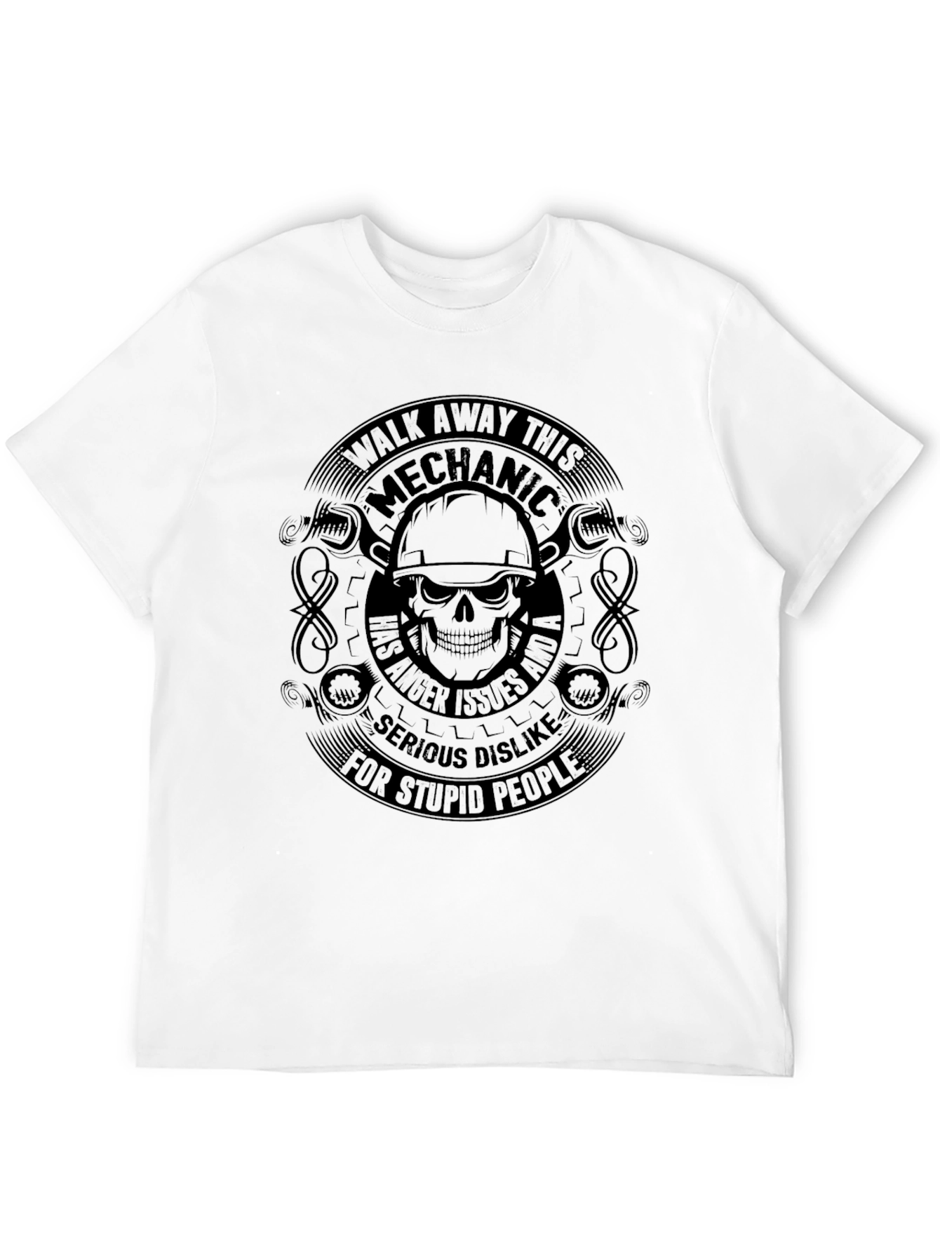 Black Mechanic Skull Graphic Tee - Walk Away! view 12
