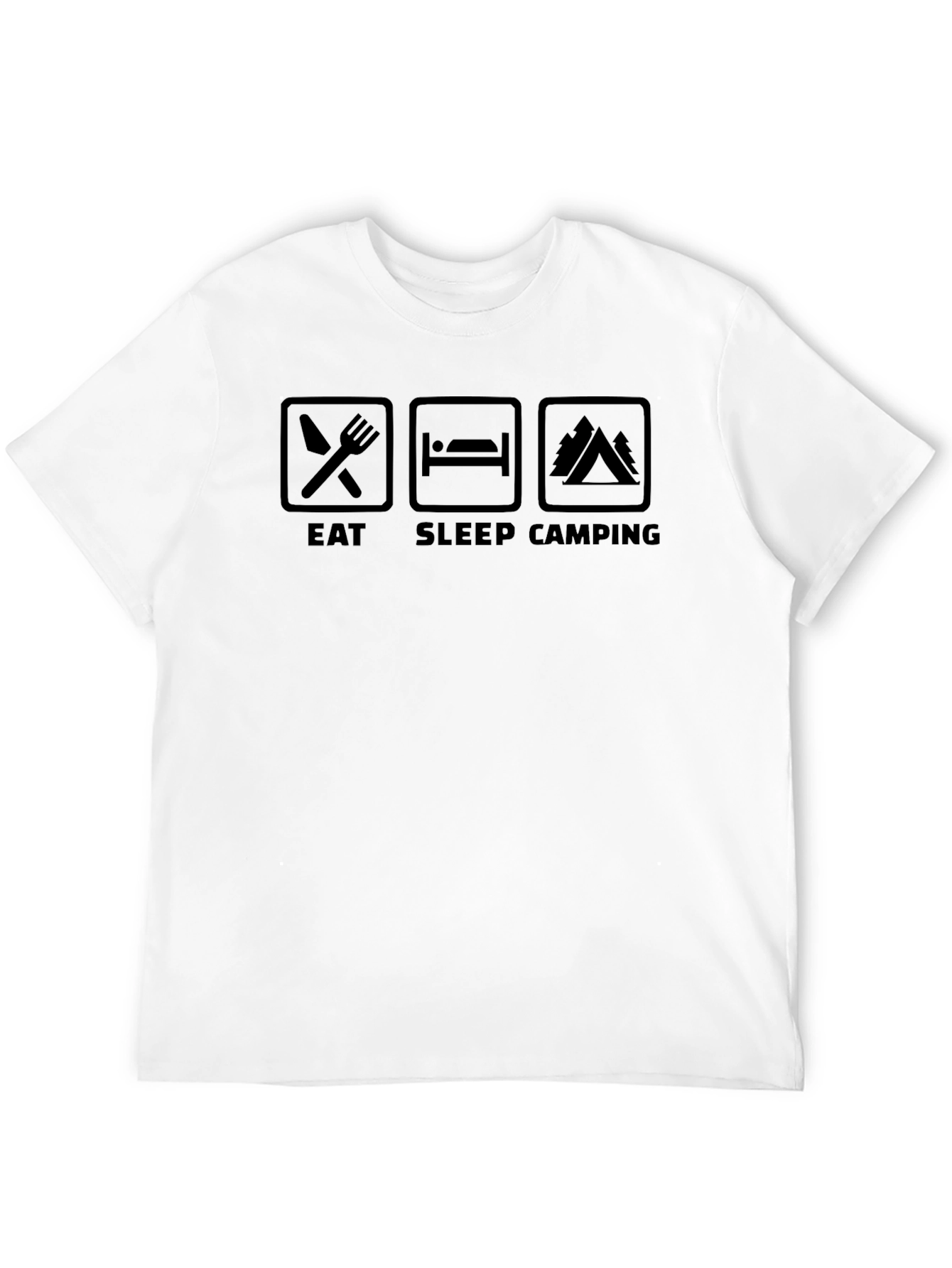 Black Eat Sleep Camping Graphic T-Shirt - Black view 12