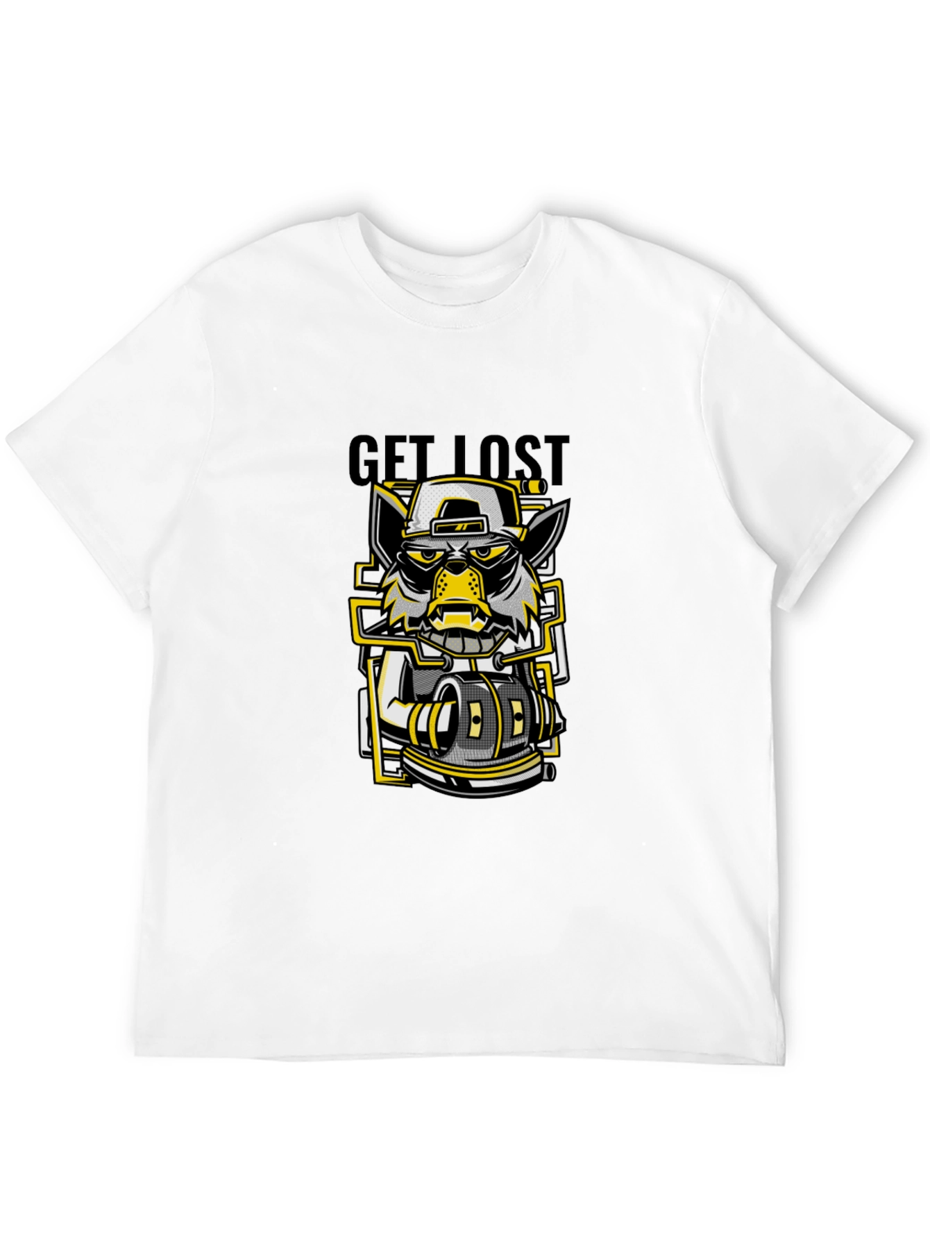 Black Get Lost Graphic Print Black T-Shirt view 12