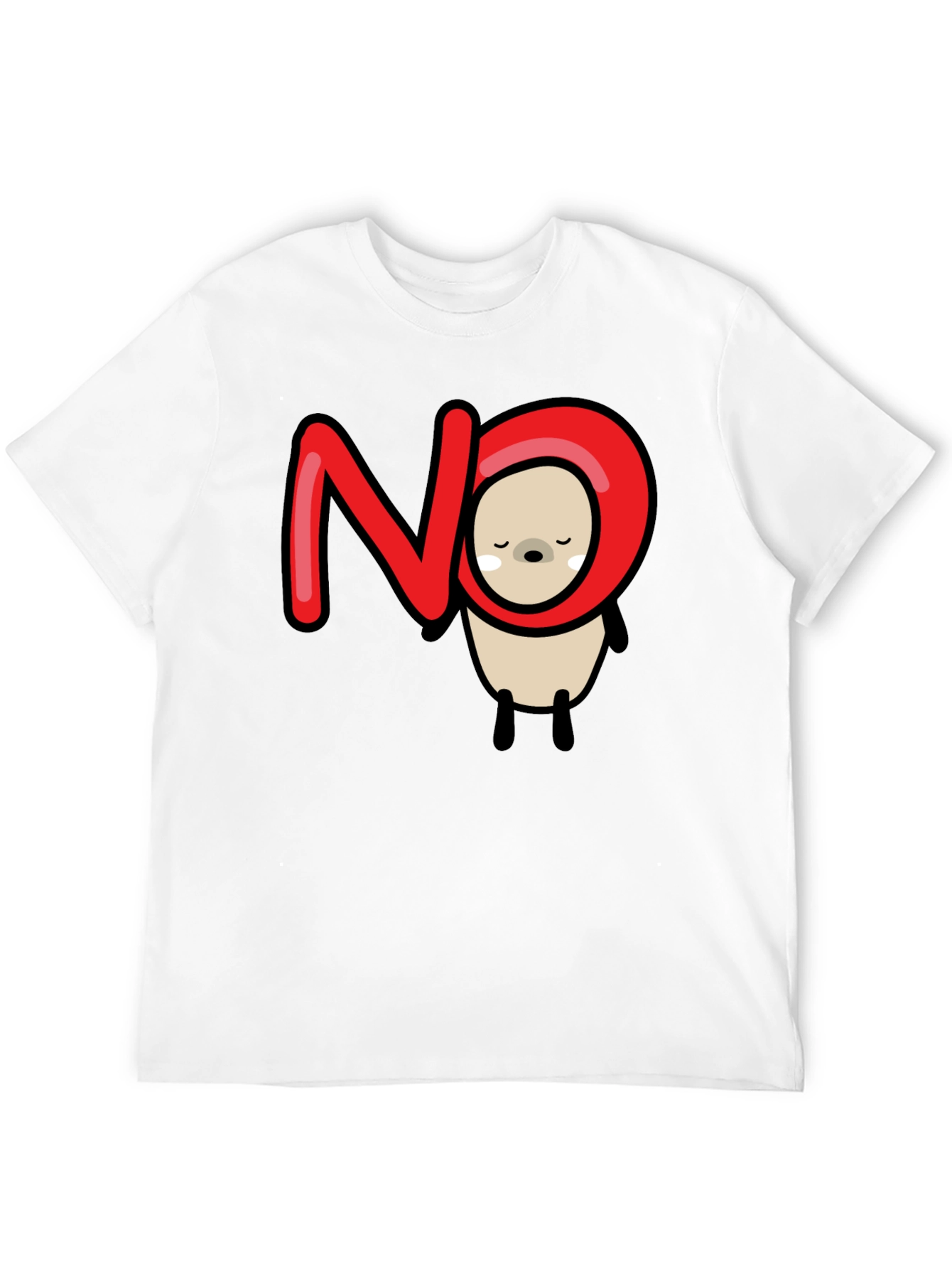 Black NO Bear Graphic Tee - Funny Casual T-Shirt view 12