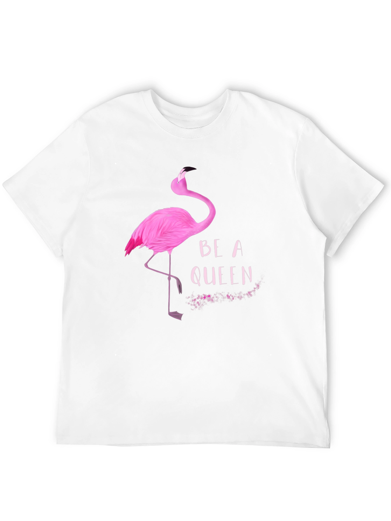 Black Be a Queen Flamingo Graphic T-Shirt view 12