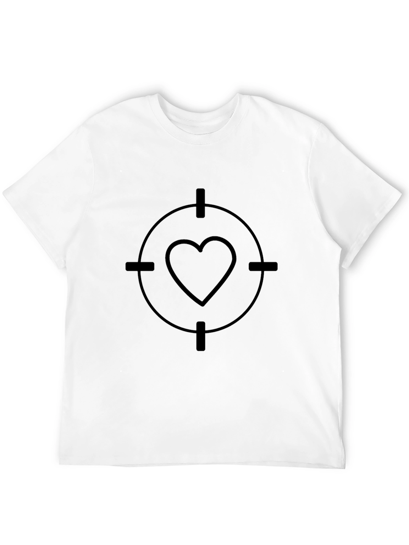 Black Heart Target Graphic Tee - Black Cotton T-Shirt view 12