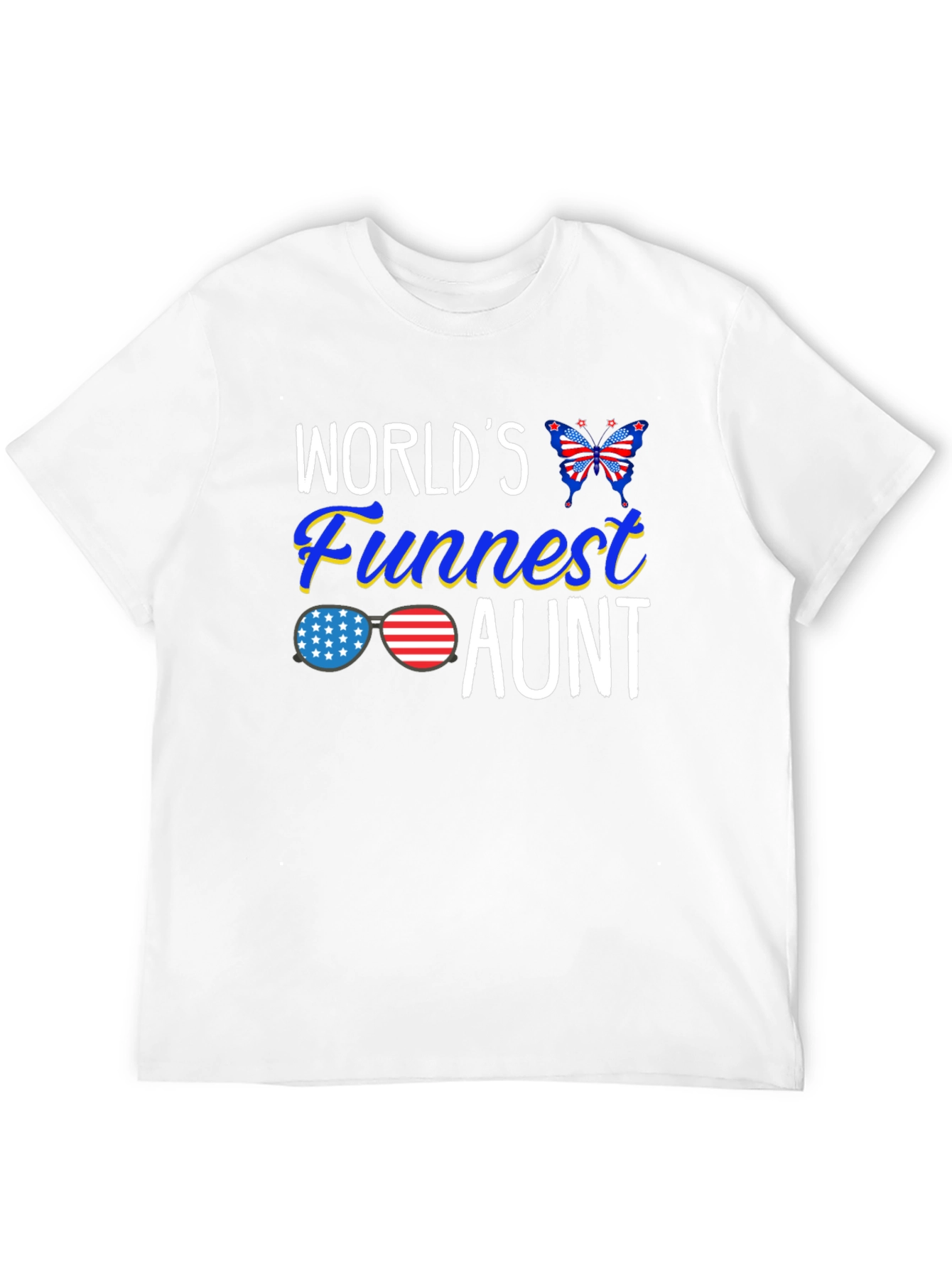 Black World's Funnest Aunt Patriotic T-Shirt view 12