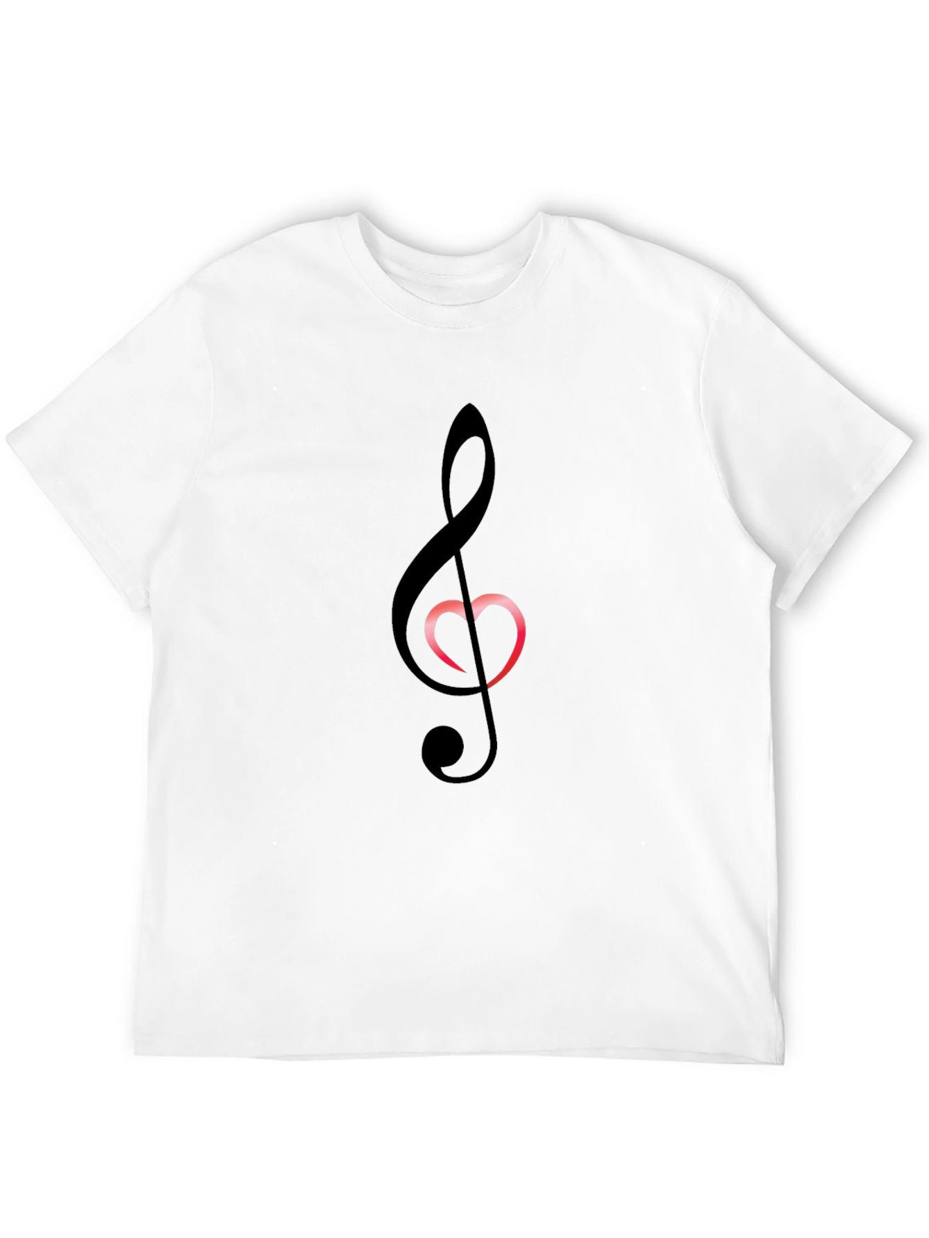 Black Musical Heart T-Shirt - Black Cotton Blend Tee view 12