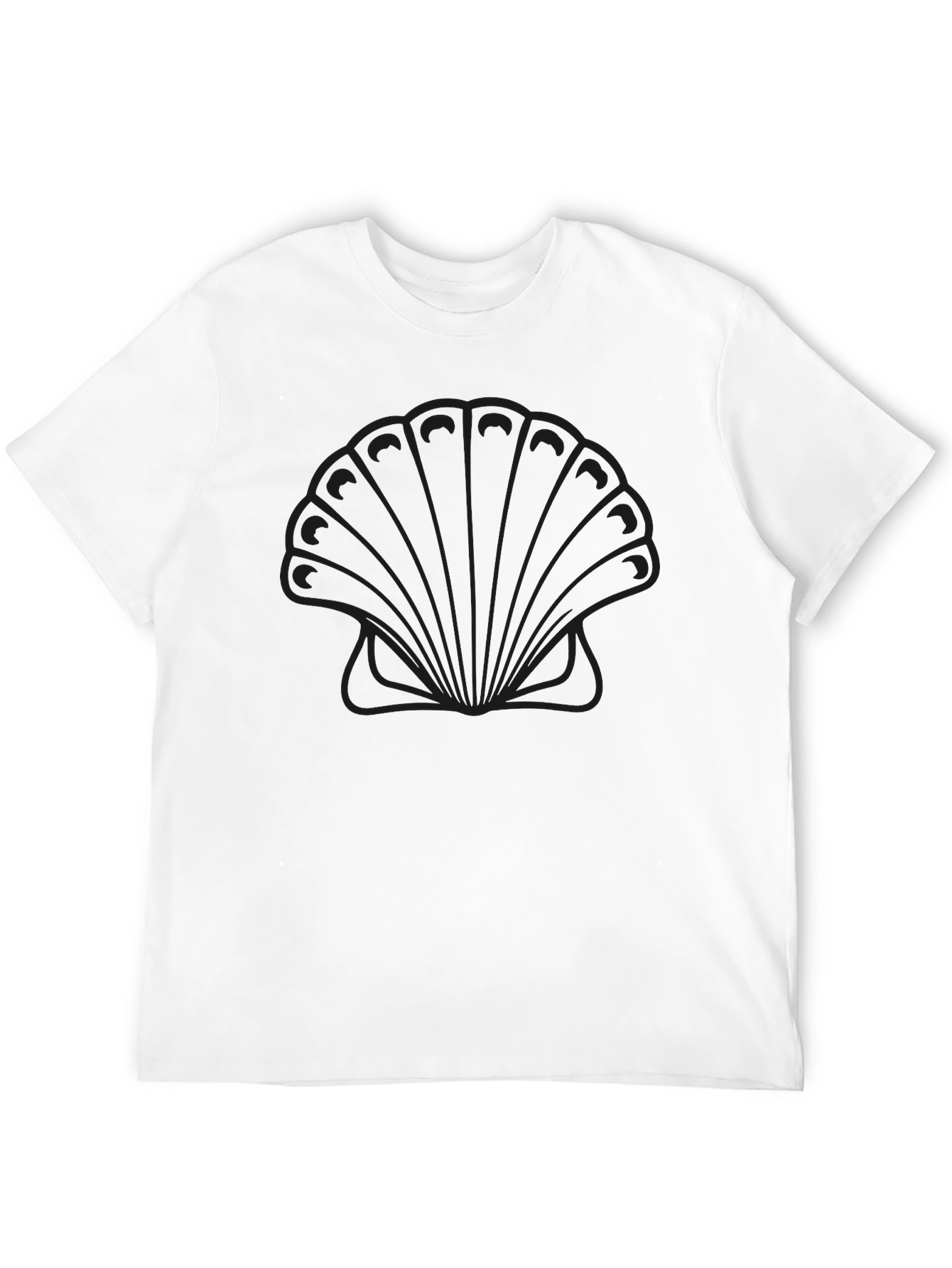 Men's Black Graphic Tee - Seashell Design - 12