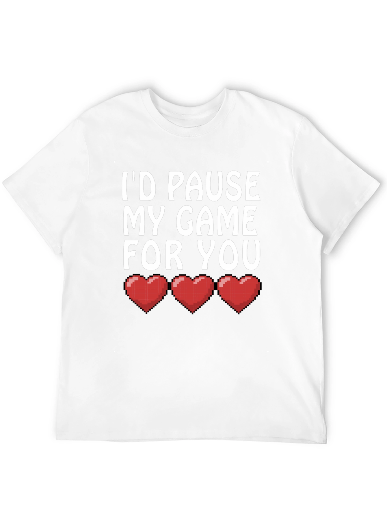 Black Gamer Love Black T-Shirt - I'd Pause My Game For You view 12
