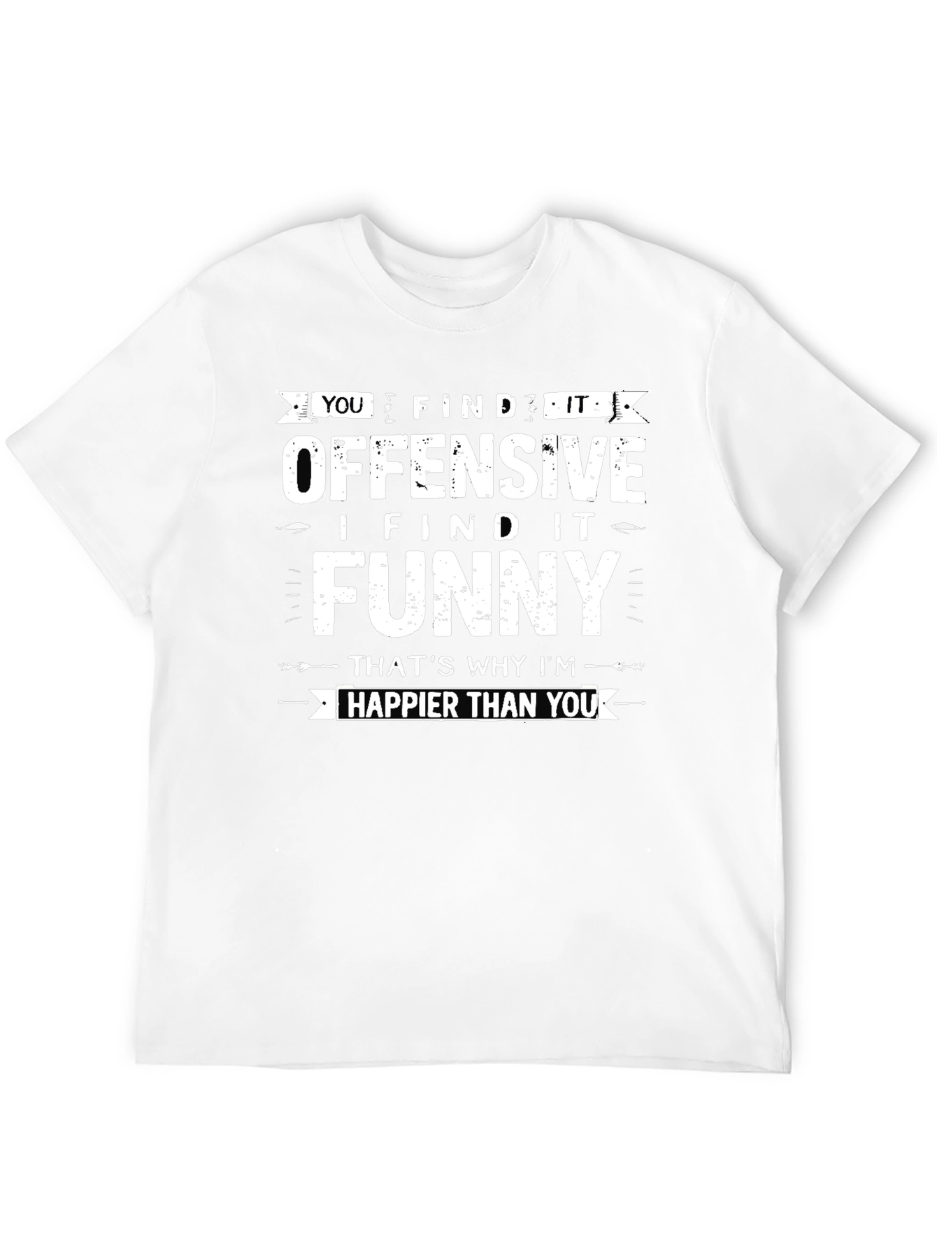 Black Offensive Funny Graphic Tee - Black view 12