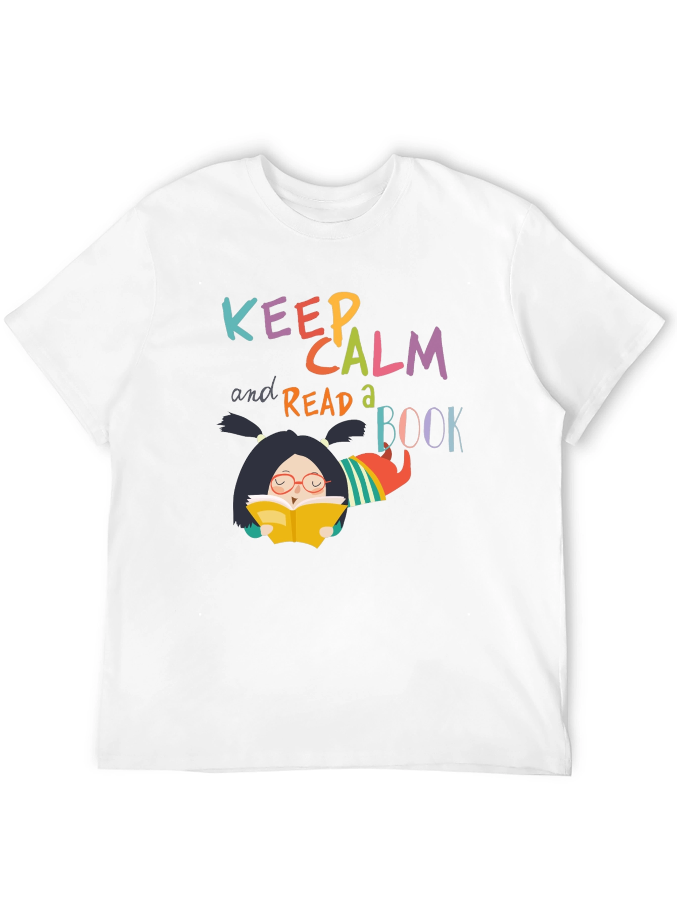 Black Keep Calm and Read a Book T-Shirt view 12