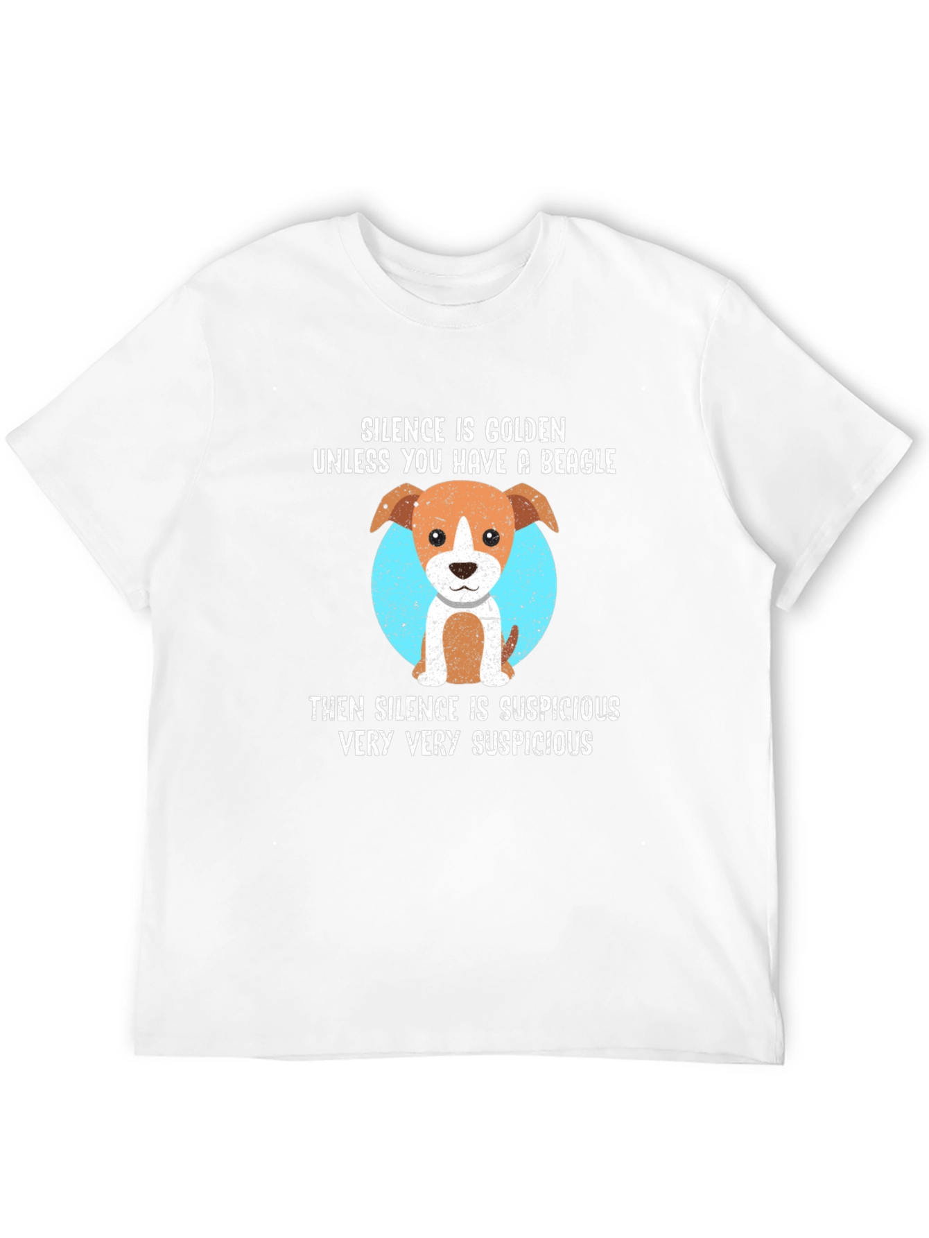 Black Beagle Humor T-Shirt: Suspicious Silence Tee view 12