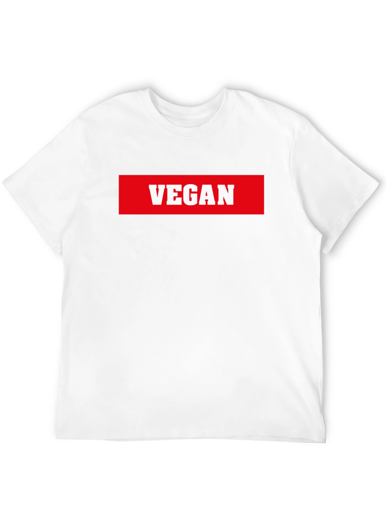 Black Vegan Statement T-Shirt - Bold Red & White Print view 12