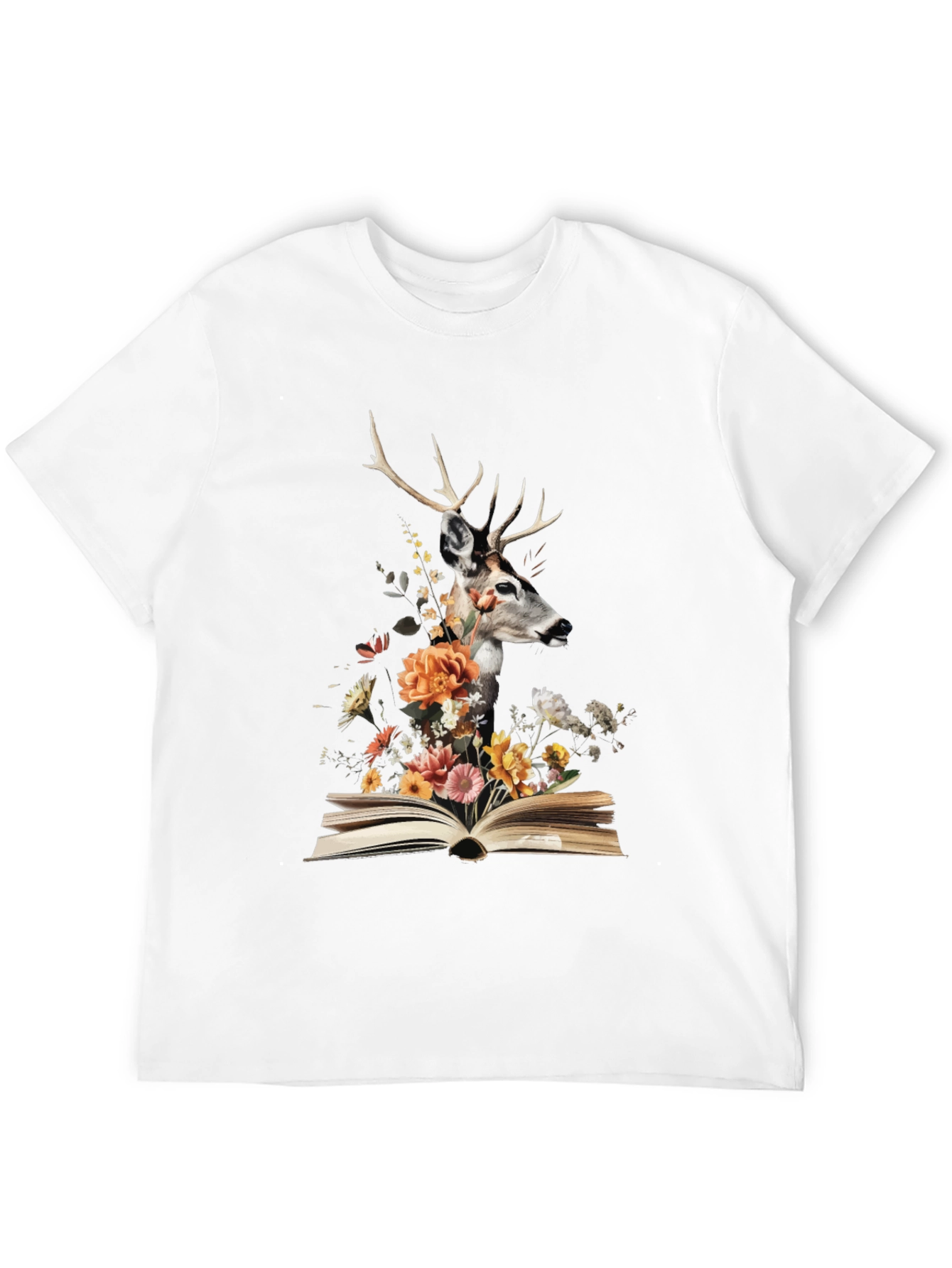 Black Deer in Book Floral Tee view 12