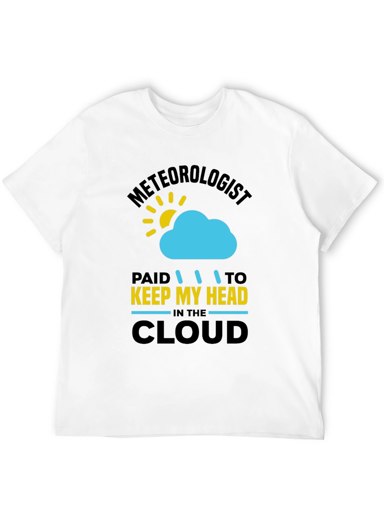 Black Meteorologist T-Shirt - Keep My Head in the Cloud view 12
