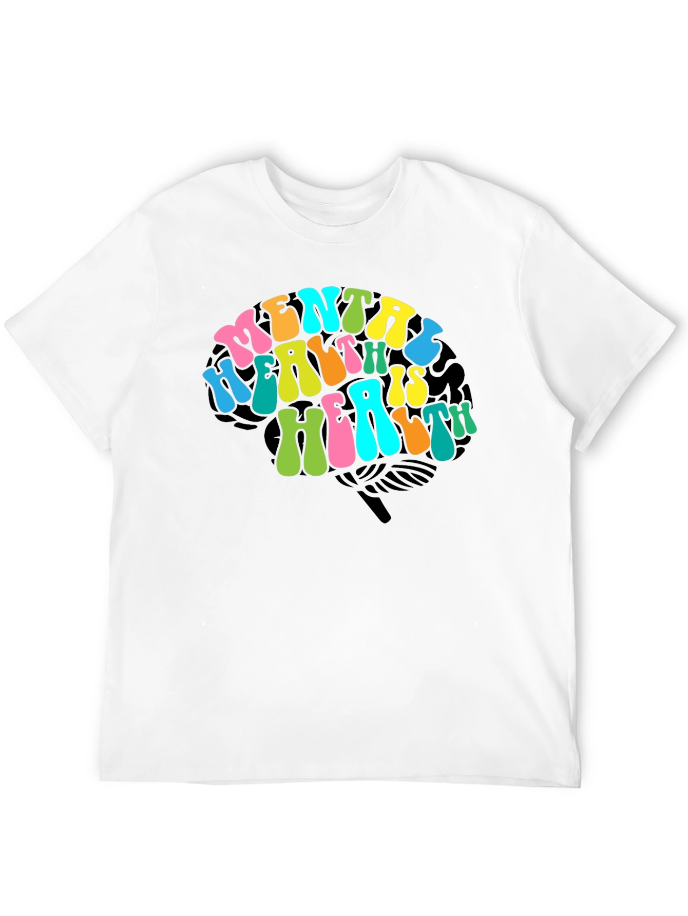Black Mental Health Brain Graphic T-Shirt view 12