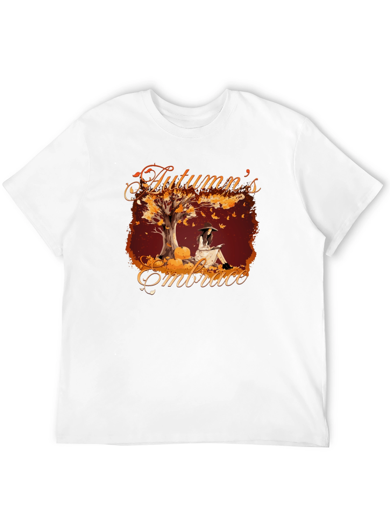 Black Autumn's Embrace Graphic Tee - Cozy Fall Style view 12