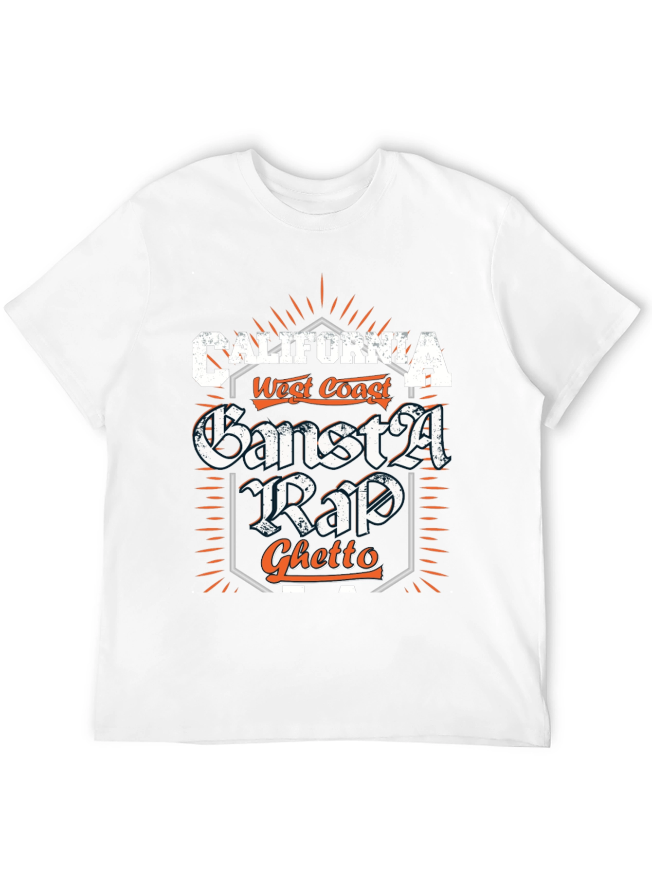 Black California Gangsta Rap T-Shirt view 12