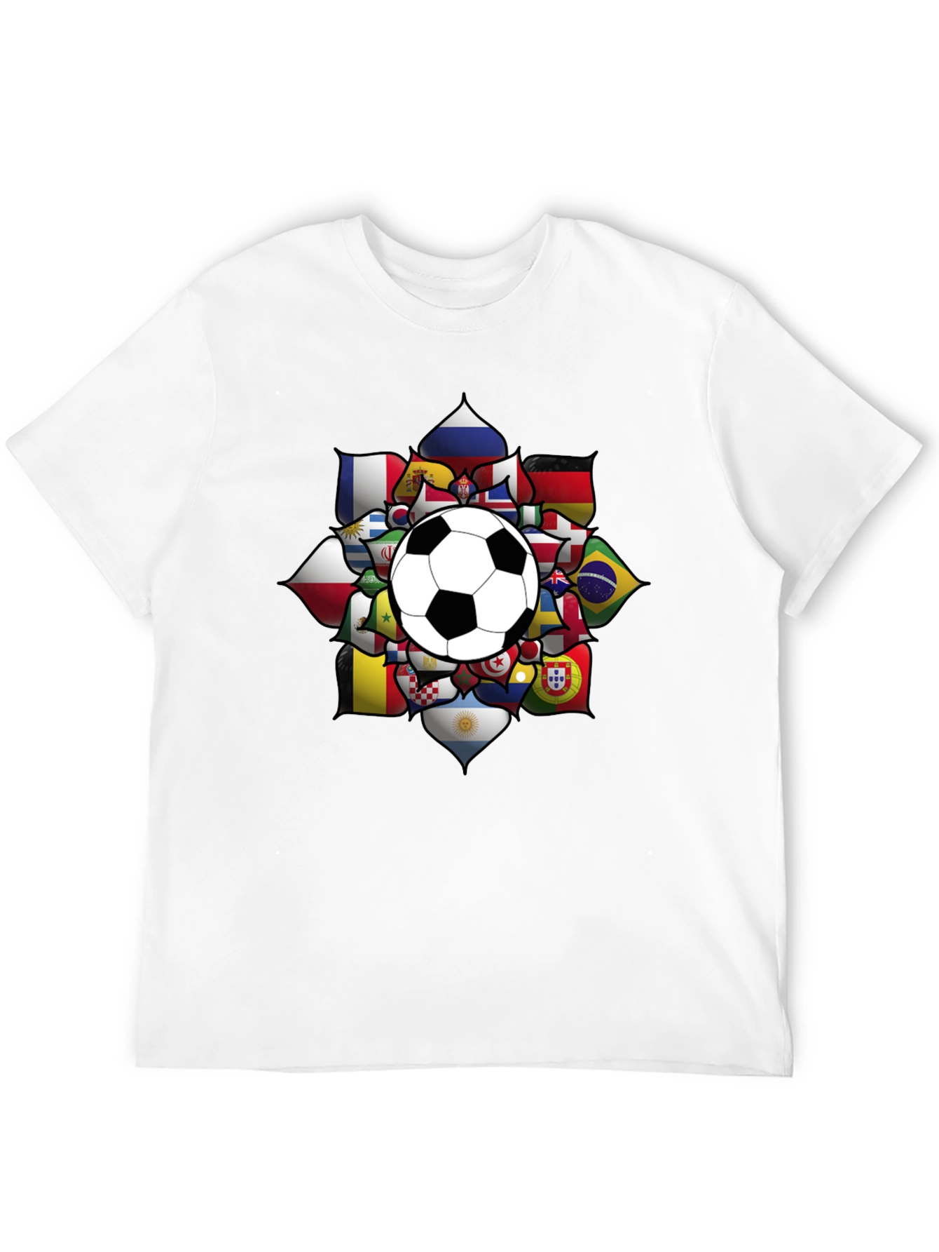 World Cup Soccer Ball Flags Graphic Tee - 12