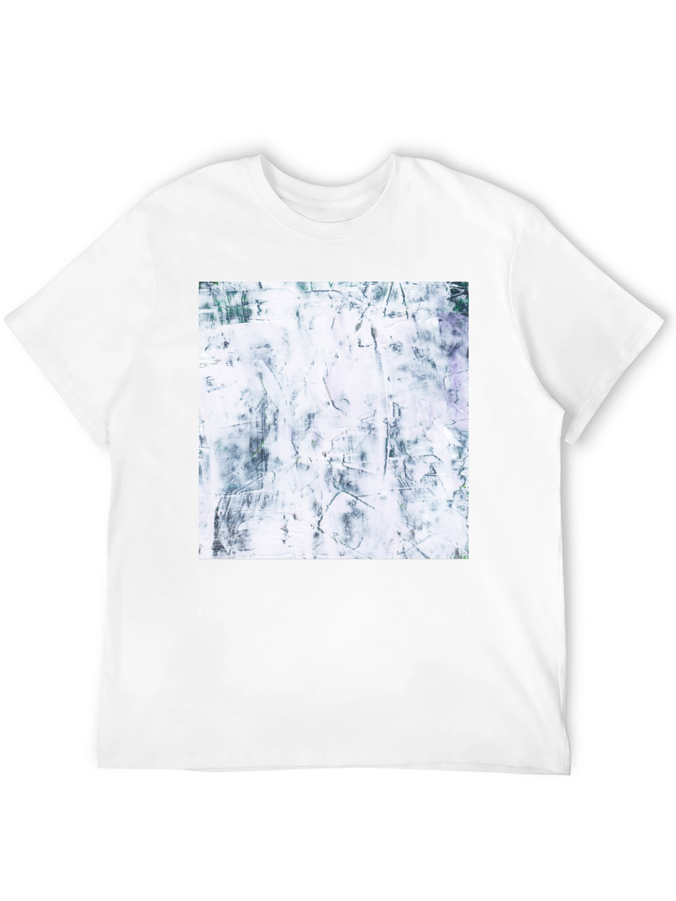 Black Abstract Texture Print Black T-Shirt view 12