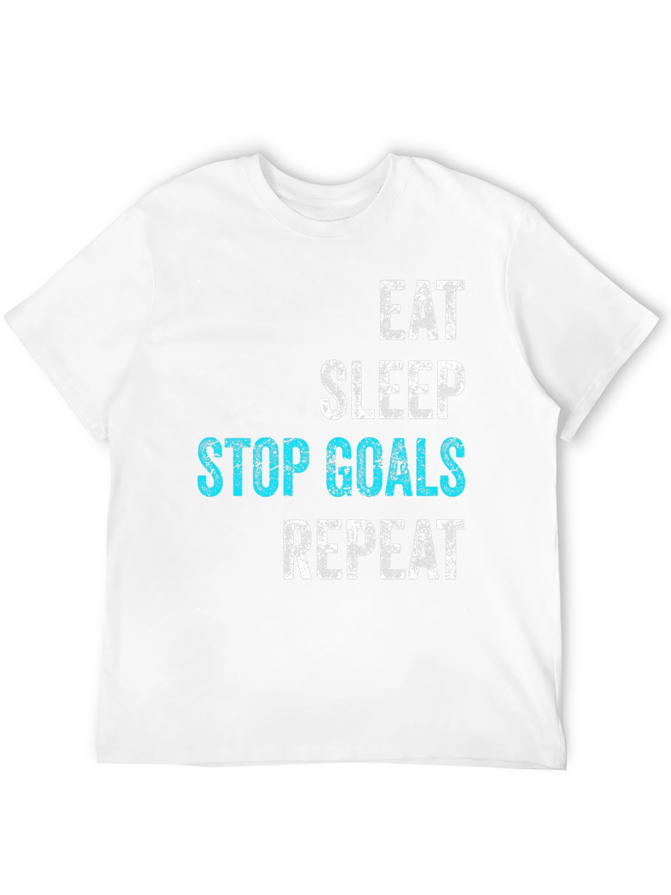Black Eat Sleep Stop Goals Repeat Graphic Tee view 12