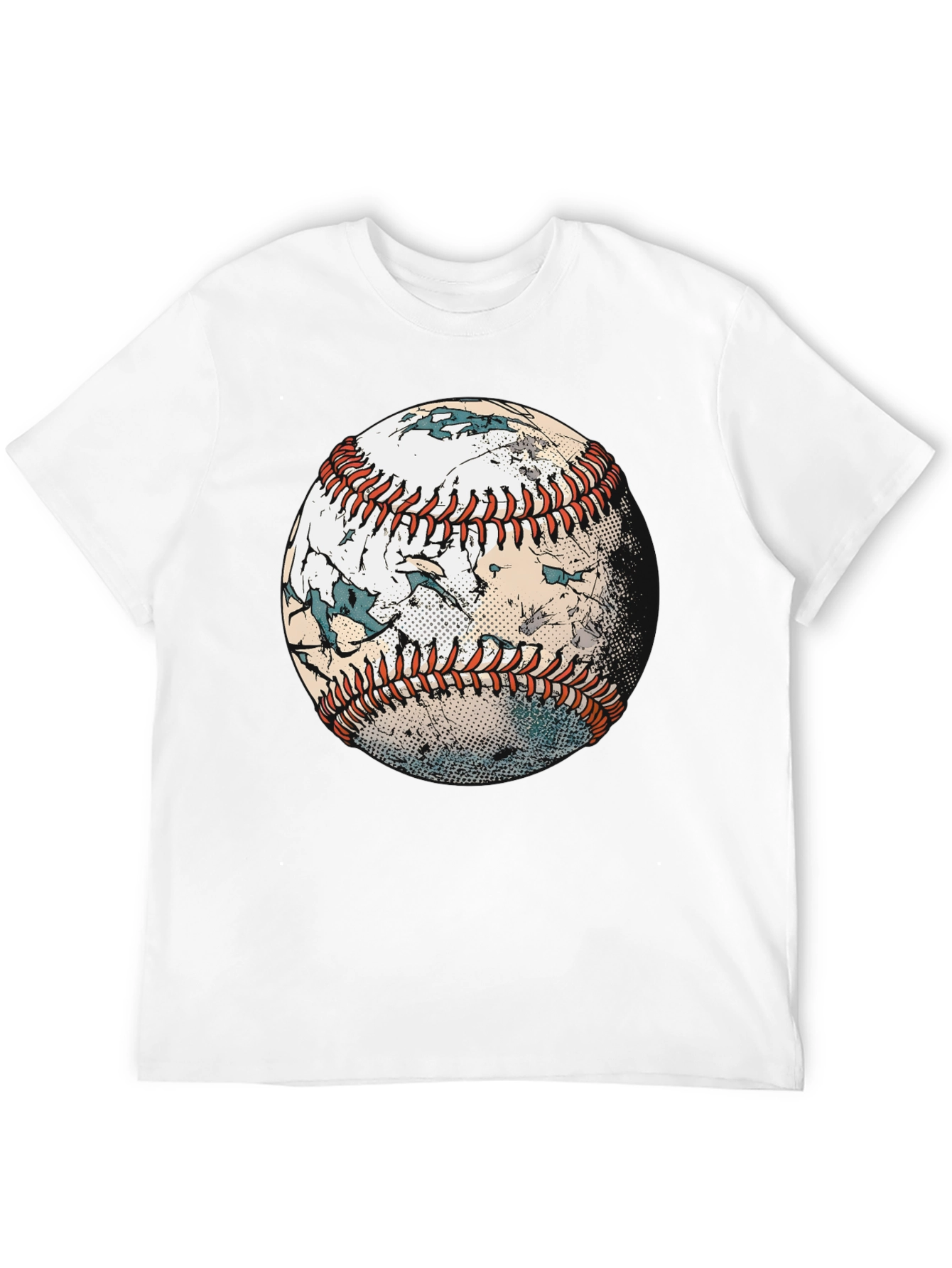 Black Distressed Baseball Graphic T-Shirt view 12