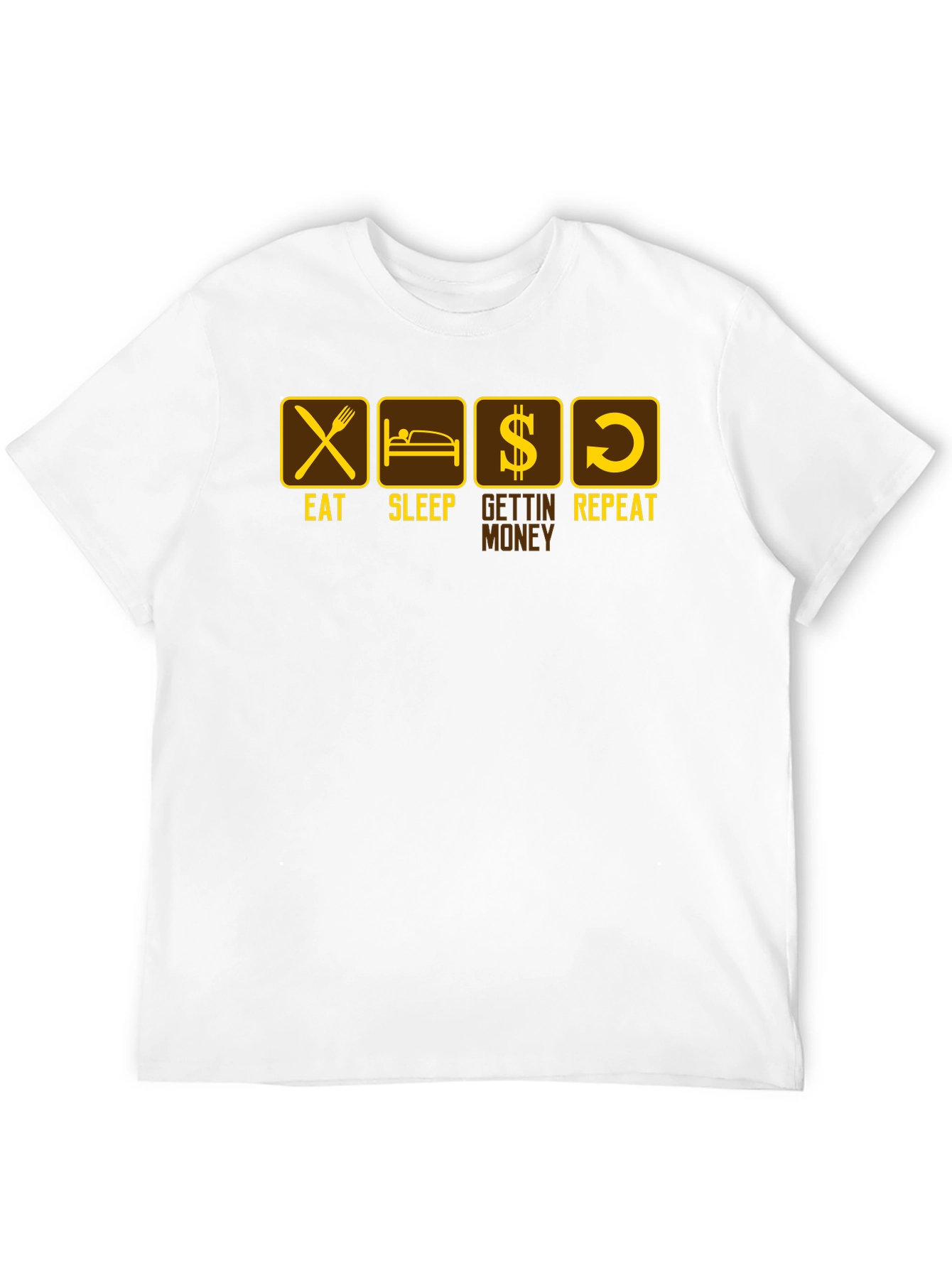 Black Eat Sleep Gettin Money Repeat Black T-Shirt view 12