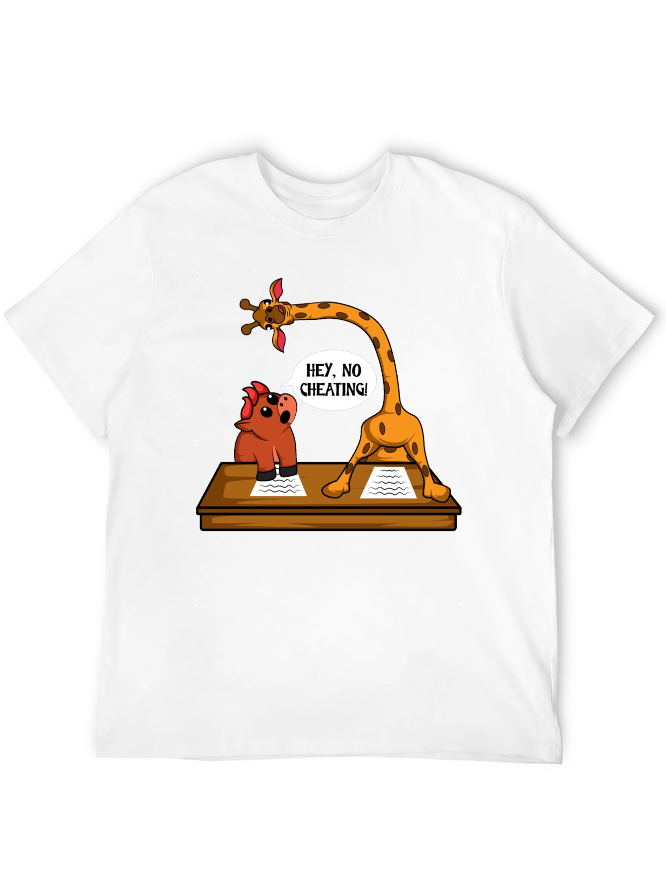 Black Funny Cheating Giraffe T-Shirt view 12