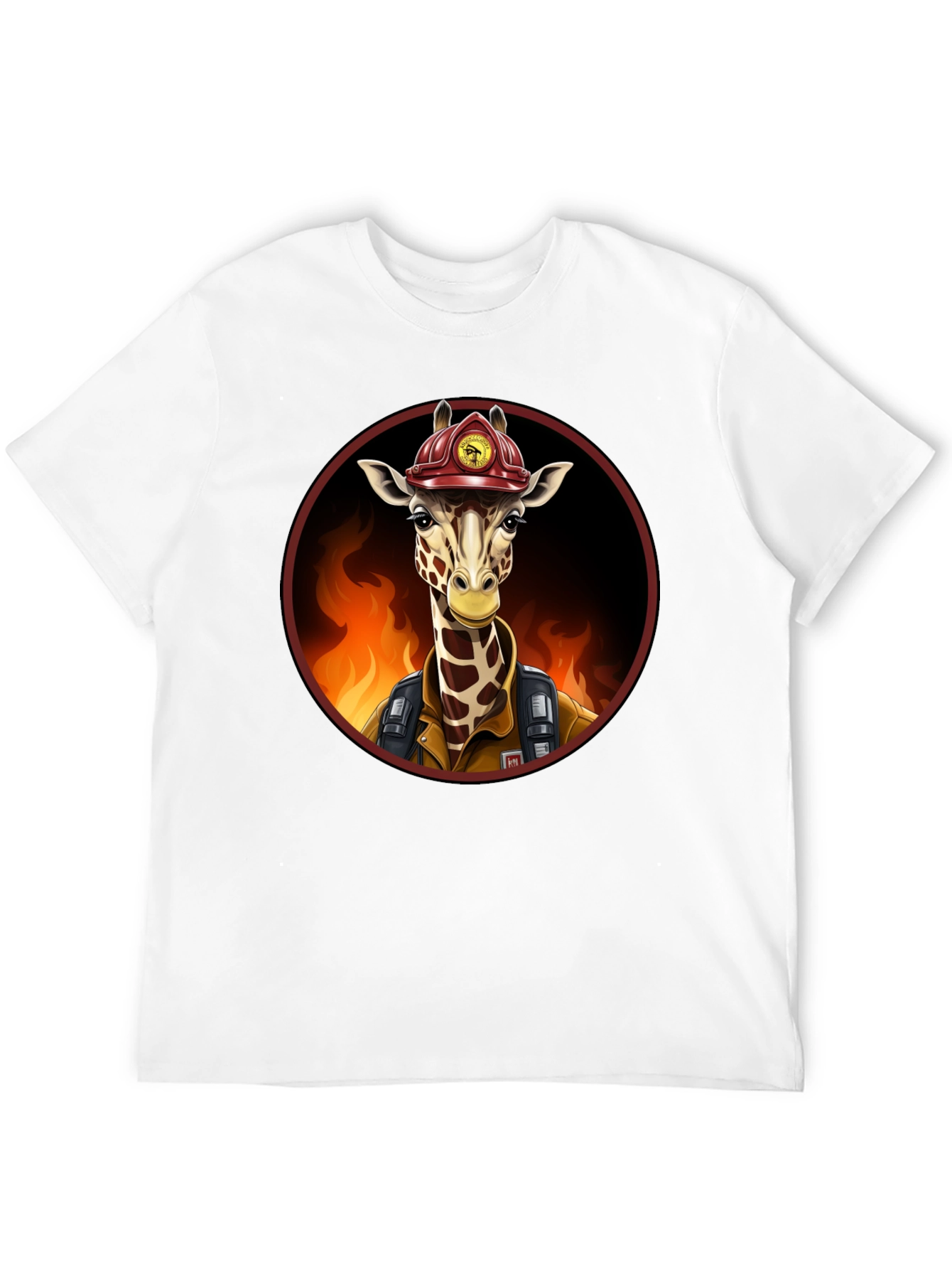 Black Giraffe Firefighter Graphic Tee view 12