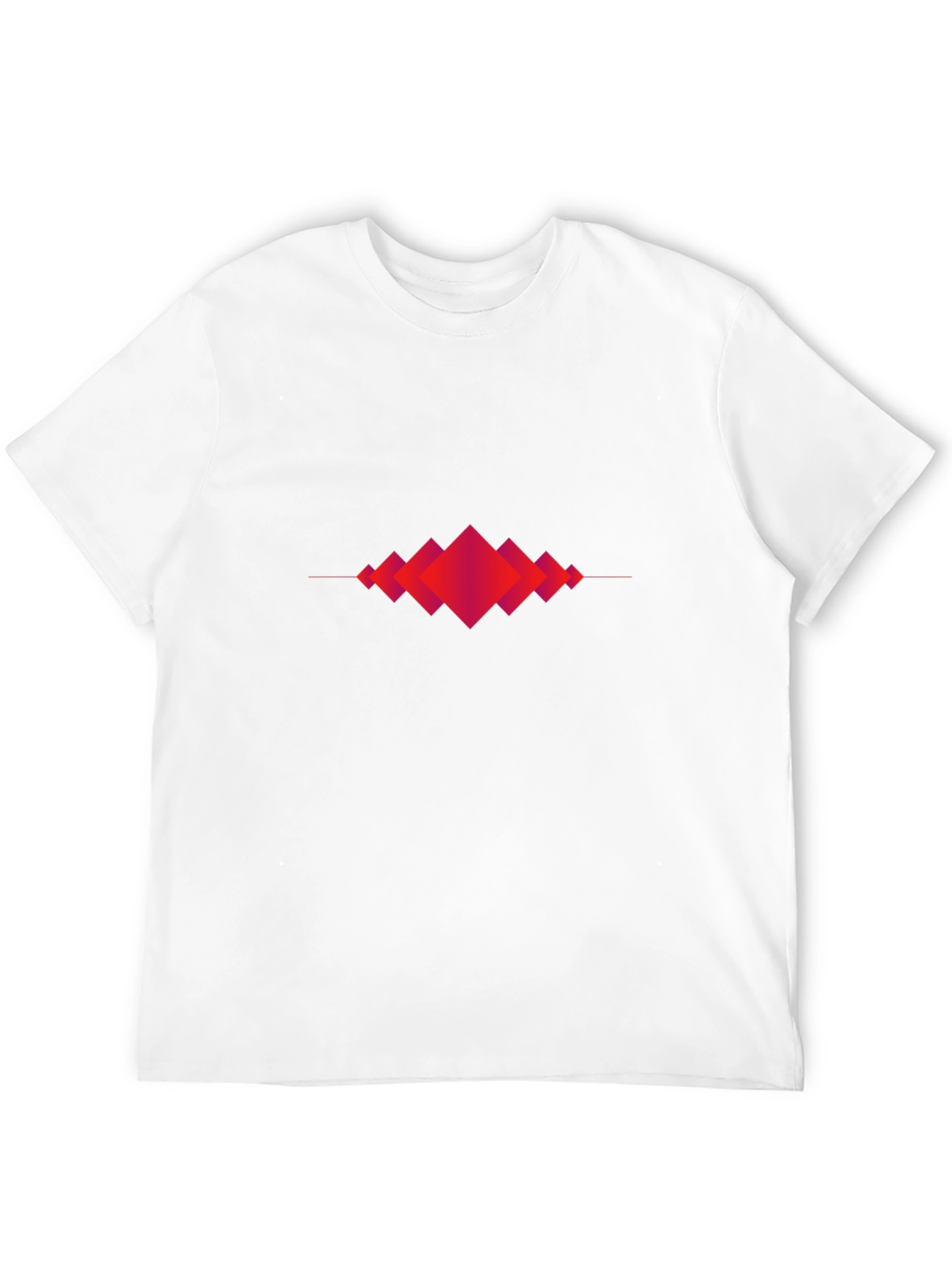 Black Abstract Geometric Red Diamond Graphic Black T-Shirt view 12